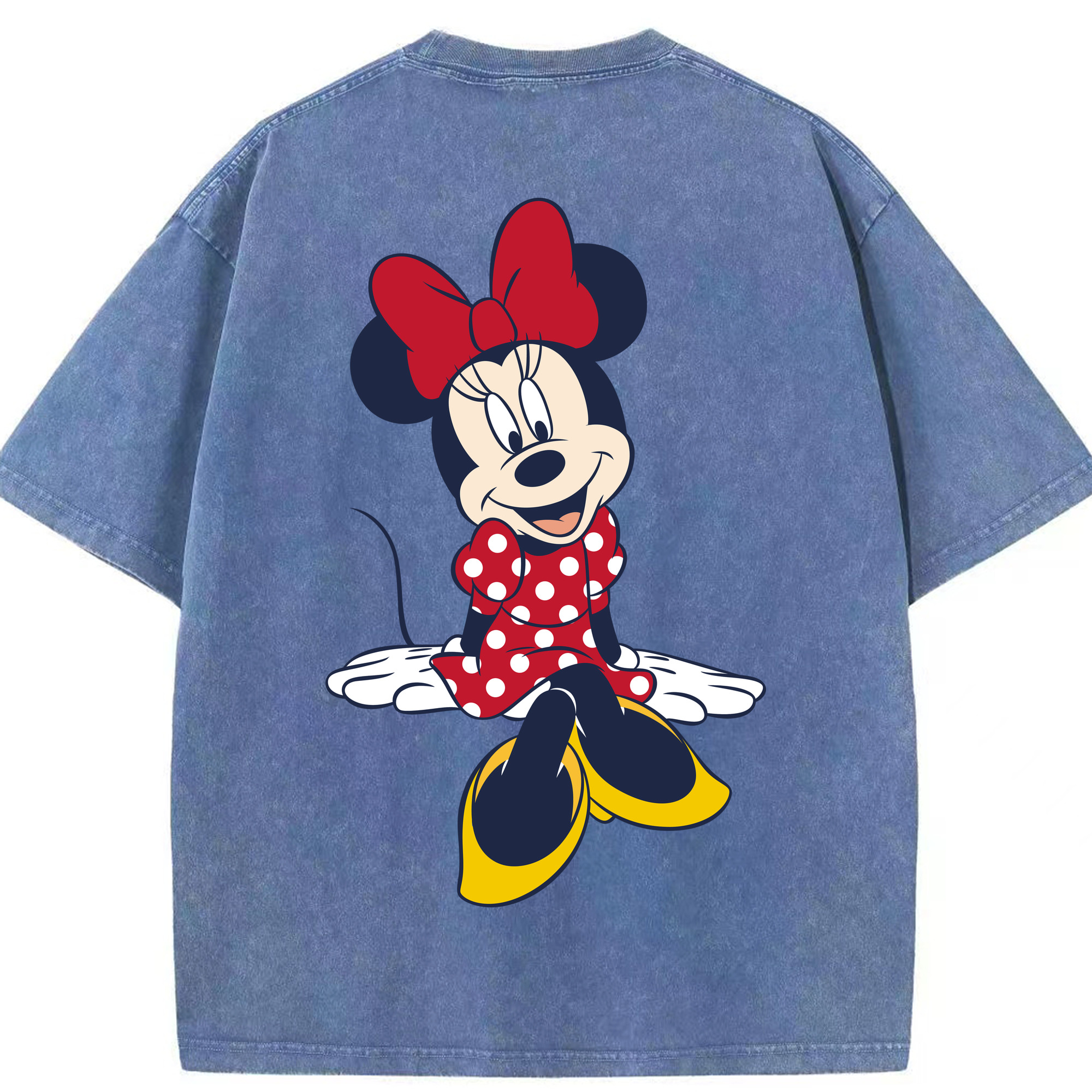 （画像用） ミッキーマウス Mickey Mouse 綿100% ヴィンテージ風 半袖Tシャツ（背面プリント）
