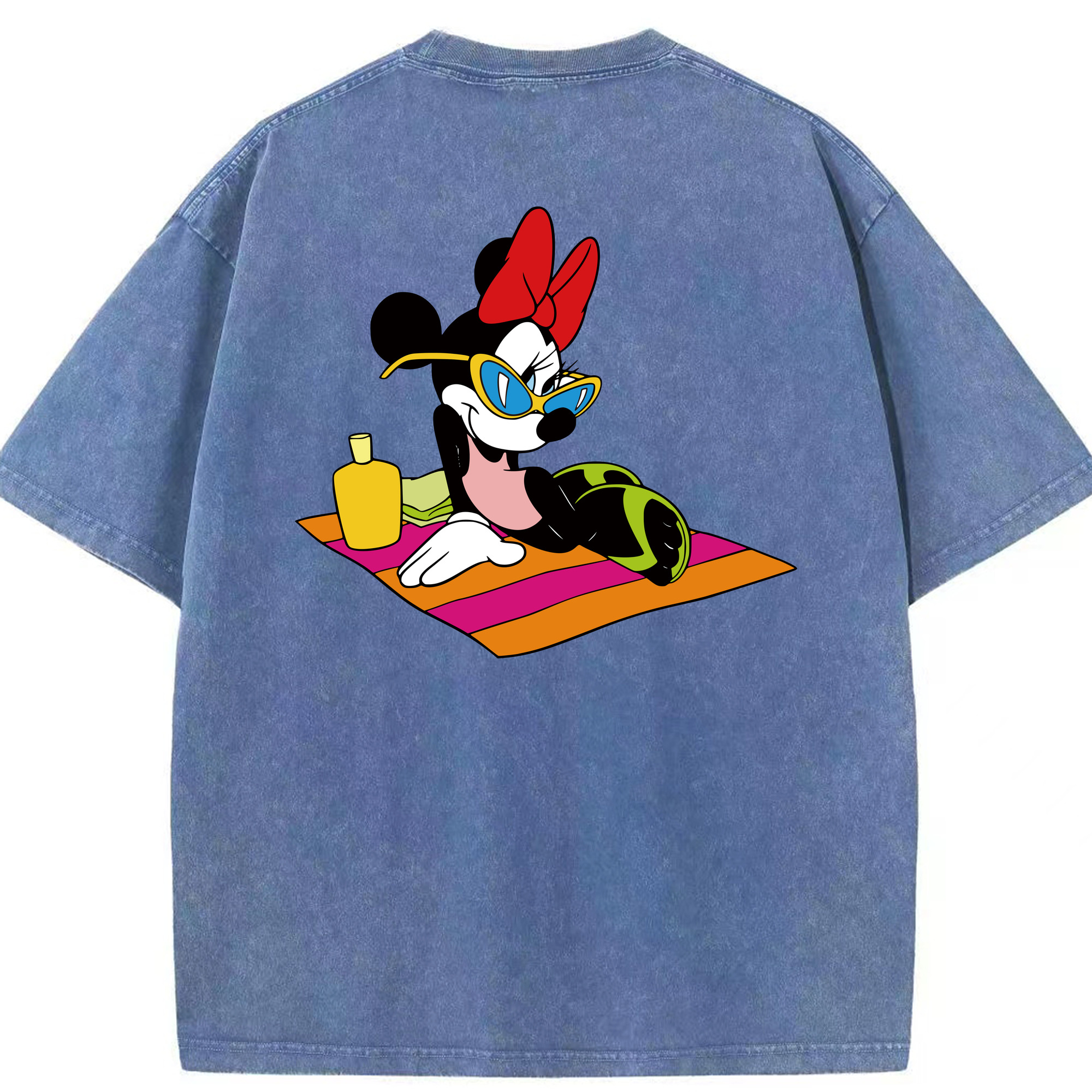 （画像用） ミッキーマウス Mickey Mouse 綿100% ヴィンテージ風 半袖Tシャツ（背面プリント）