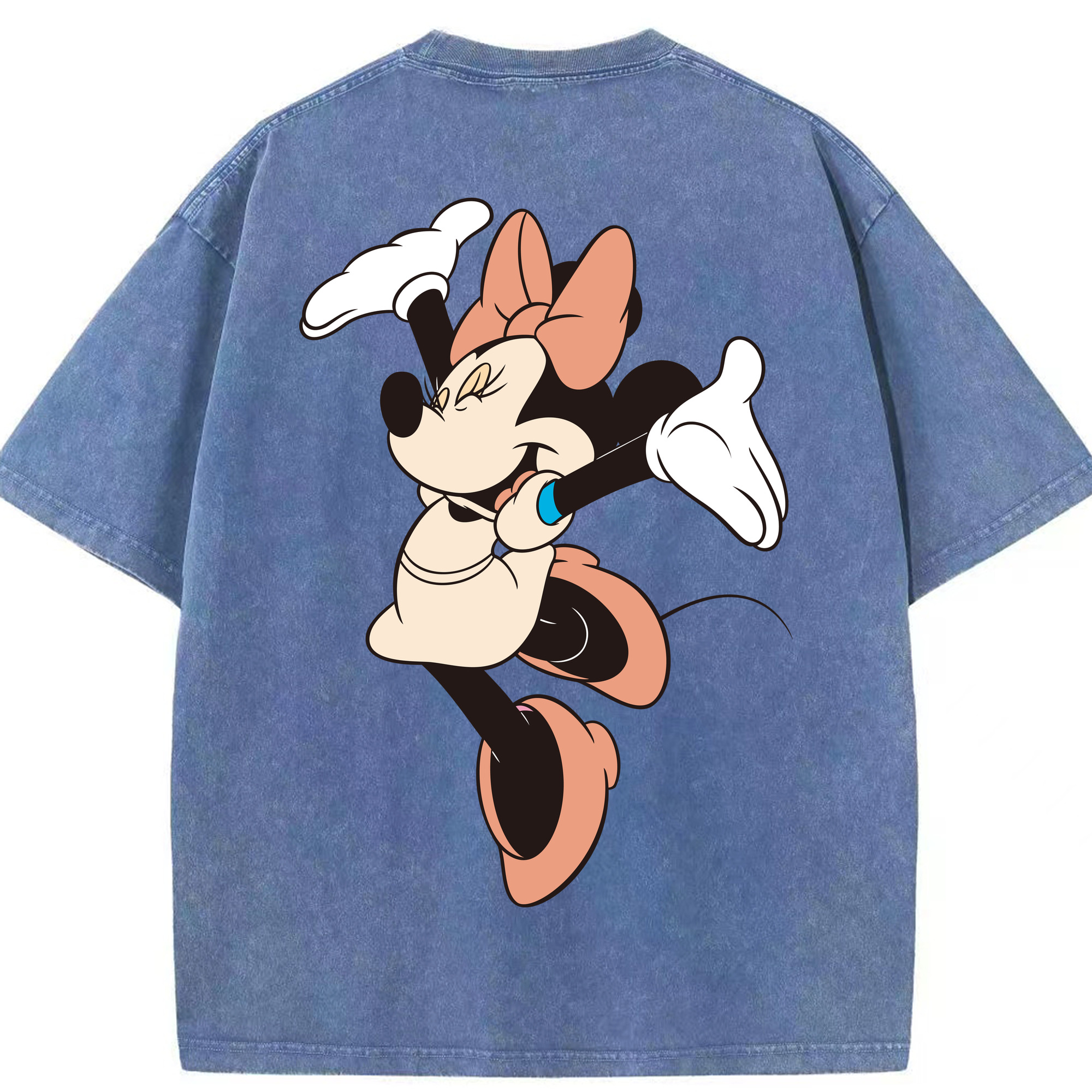 （画像用） ミッキーマウス Mickey Mouse 綿100% ヴィンテージ風 半袖Tシャツ（背面プリント）