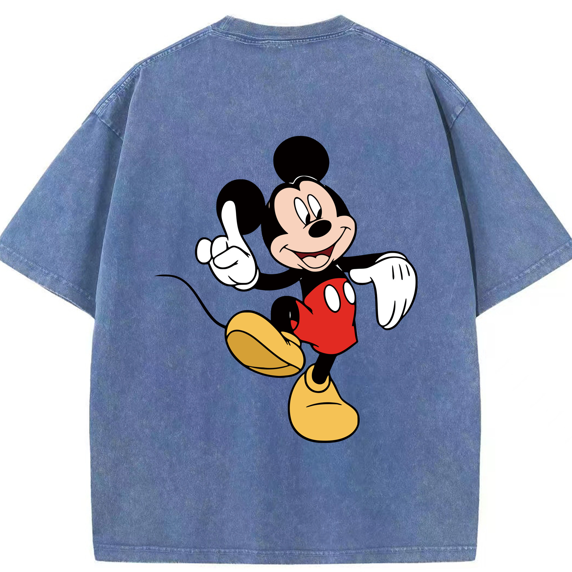 （画像用） ミッキーマウス Mickey Mouse 綿100% ヴィンテージ風 半袖Tシャツ（背面プリント）