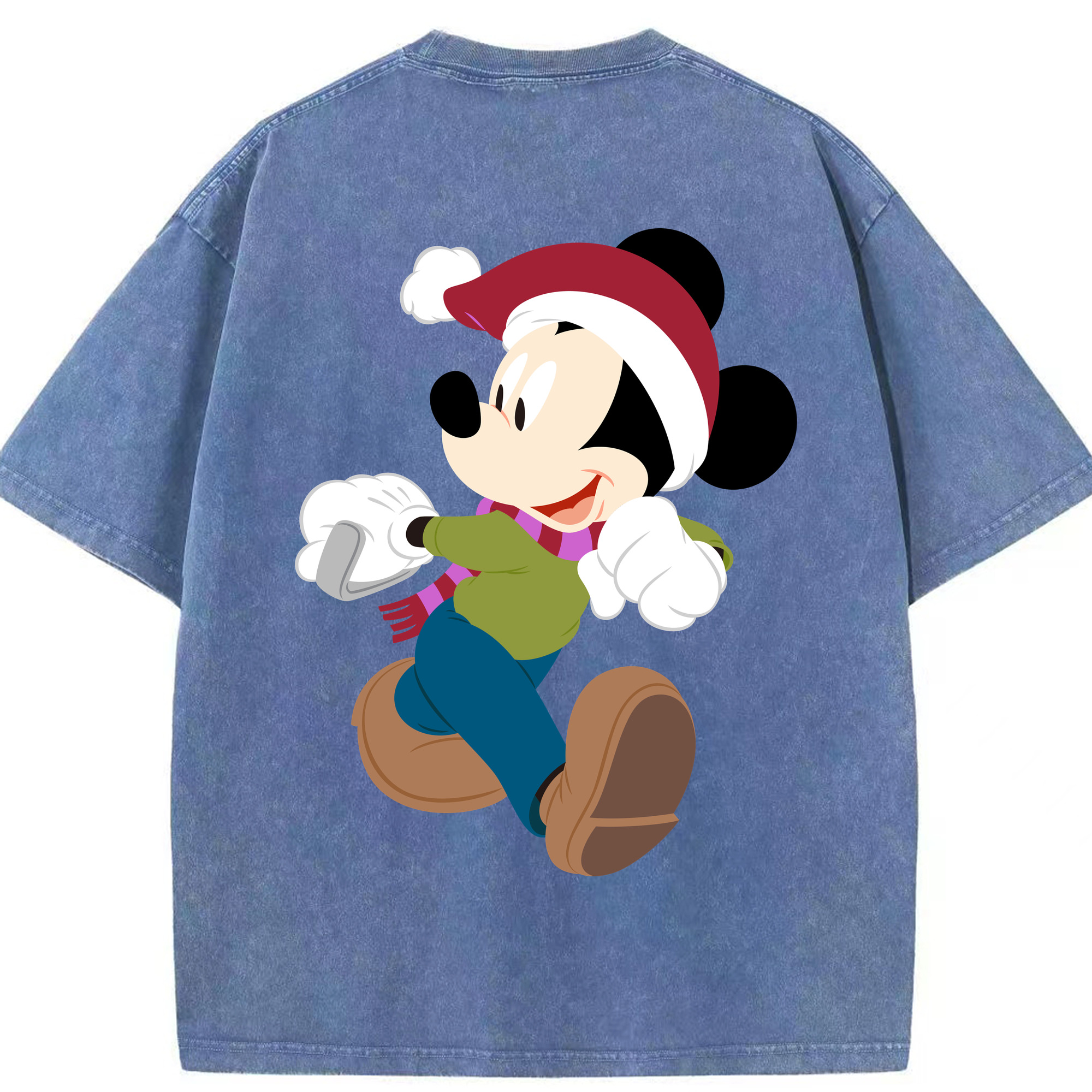 （画像用） ミッキーマウス Mickey Mouse 綿100% ヴィンテージ風 半袖Tシャツ（背面プリント）