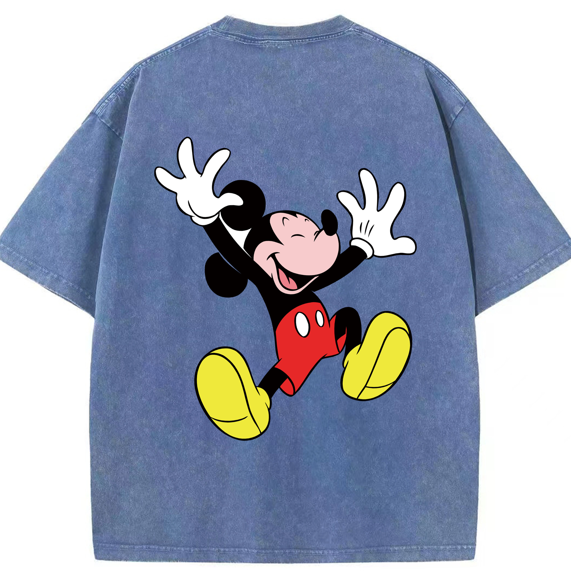 （画像用） ミッキーマウス Mickey Mouse 綿100% ヴィンテージ風 半袖Tシャツ（背面プリント）