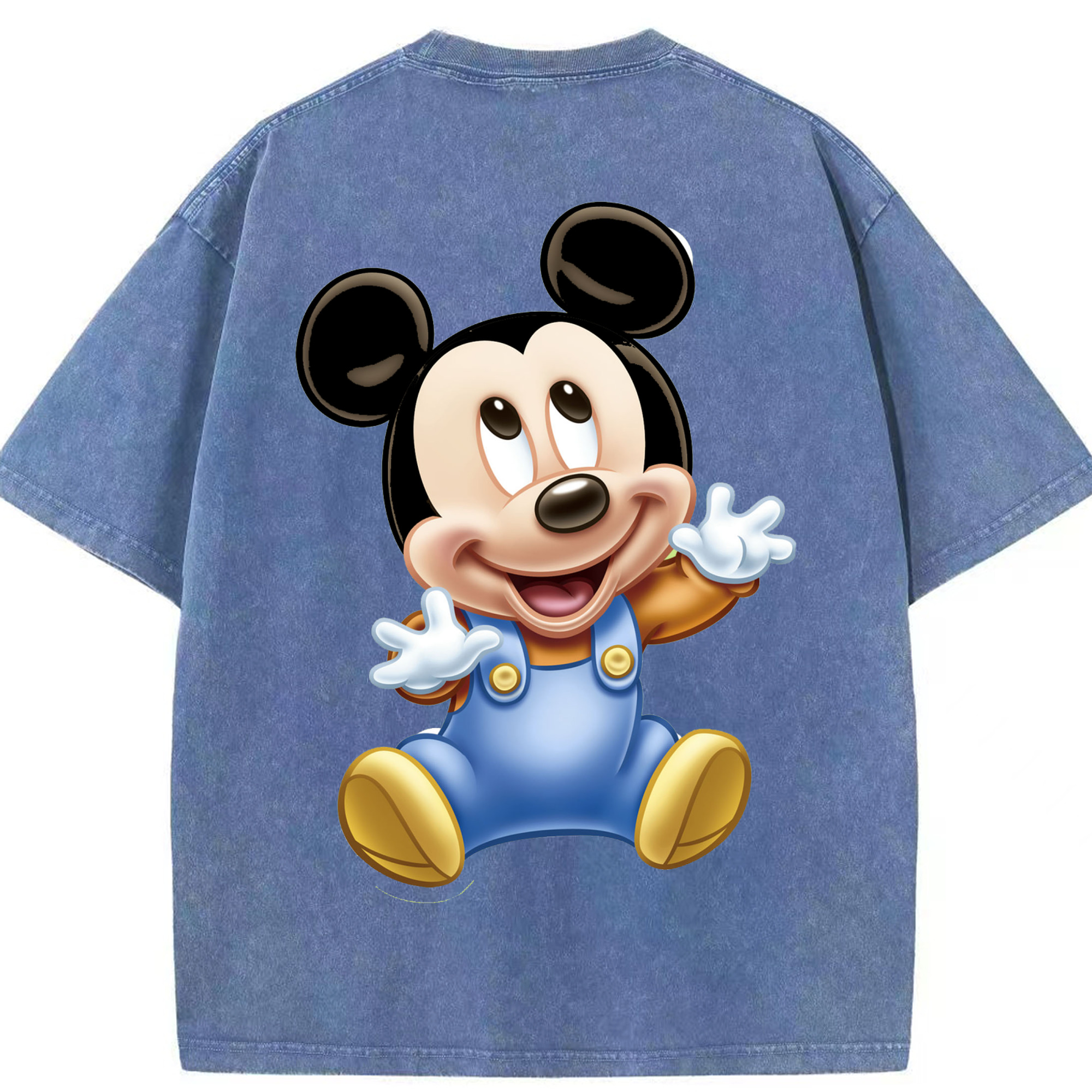 （画像用） ミッキーマウス Mickey Mouse 綿100% ヴィンテージ風 半袖Tシャツ（背面プリント）