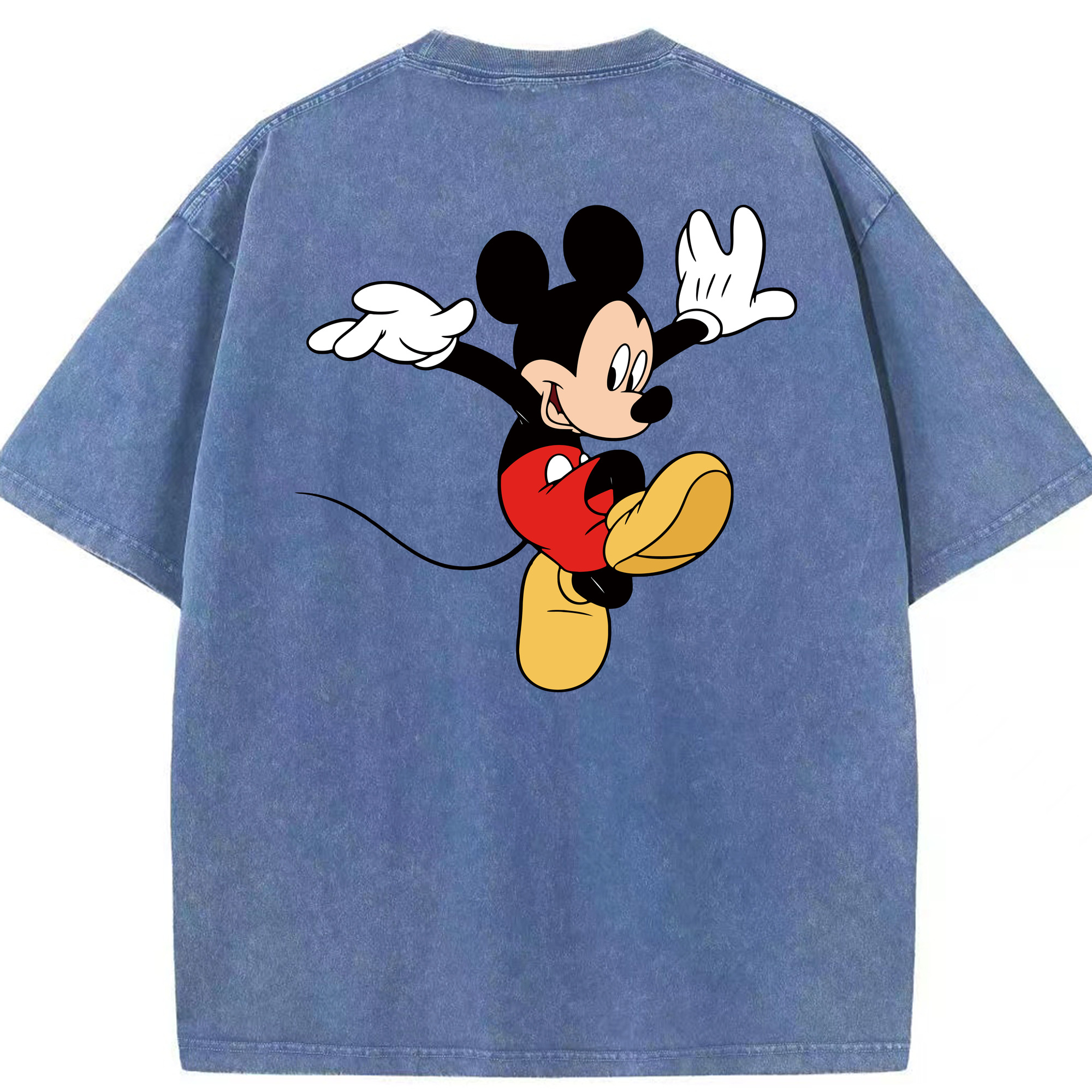 （画像用） ミッキーマウス Mickey Mouse 綿100% ヴィンテージ風 半袖Tシャツ（背面プリント）