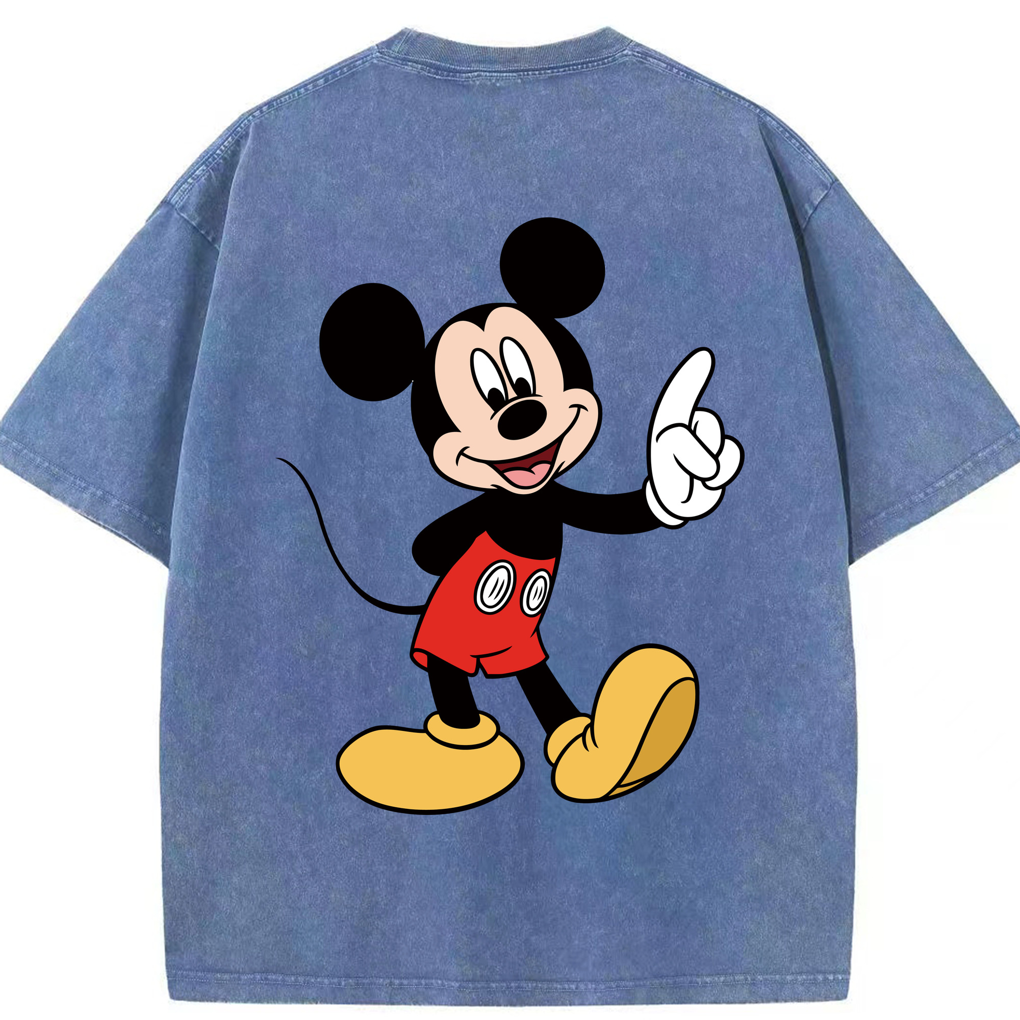 （画像用） ミッキーマウス Mickey Mouse 綿100% ヴィンテージ風 半袖Tシャツ（背面プリント）