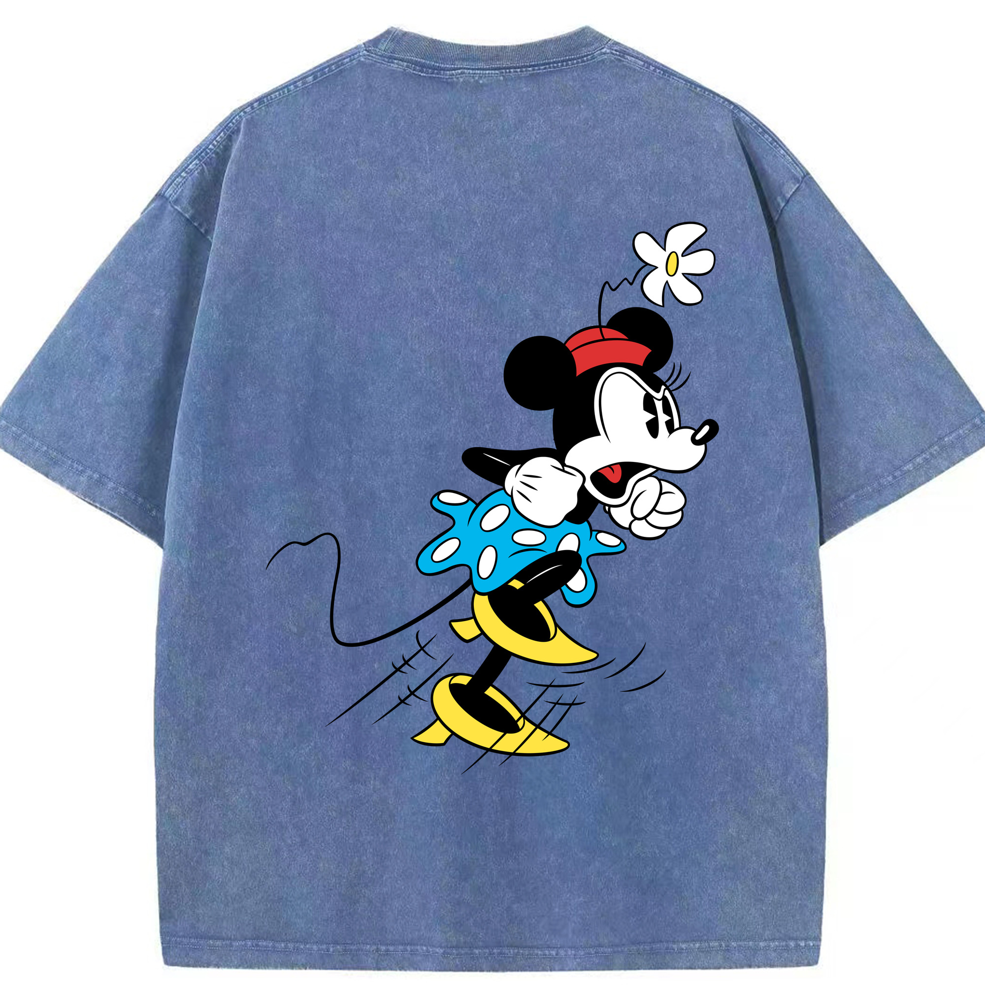（画像用） ミッキーマウス Mickey Mouse 綿100% ヴィンテージ風 半袖Tシャツ（背面プリント）