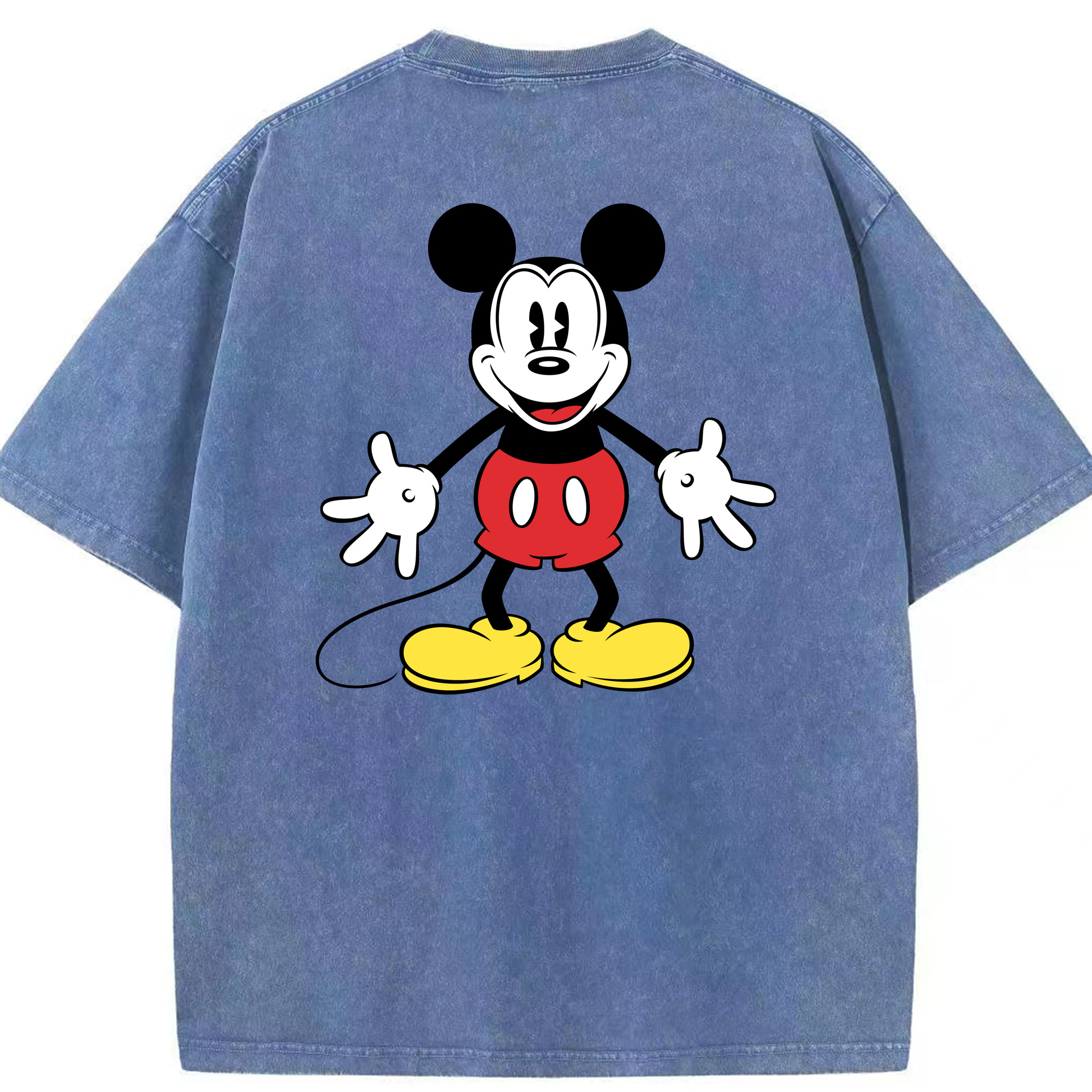 （画像用） ミッキーマウス Mickey Mouse 綿100% ヴィンテージ風 半袖Tシャツ（背面プリント）
