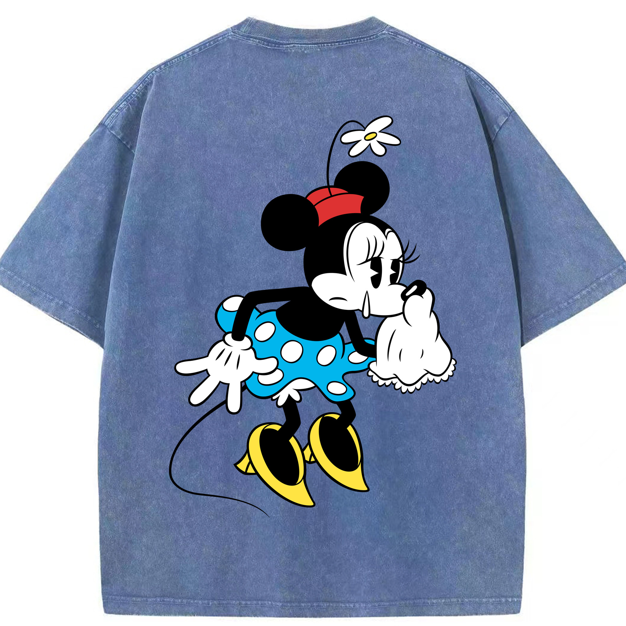 （画像用） ミッキーマウス Mickey Mouse 綿100% ヴィンテージ風 半袖Tシャツ（背面プリント）