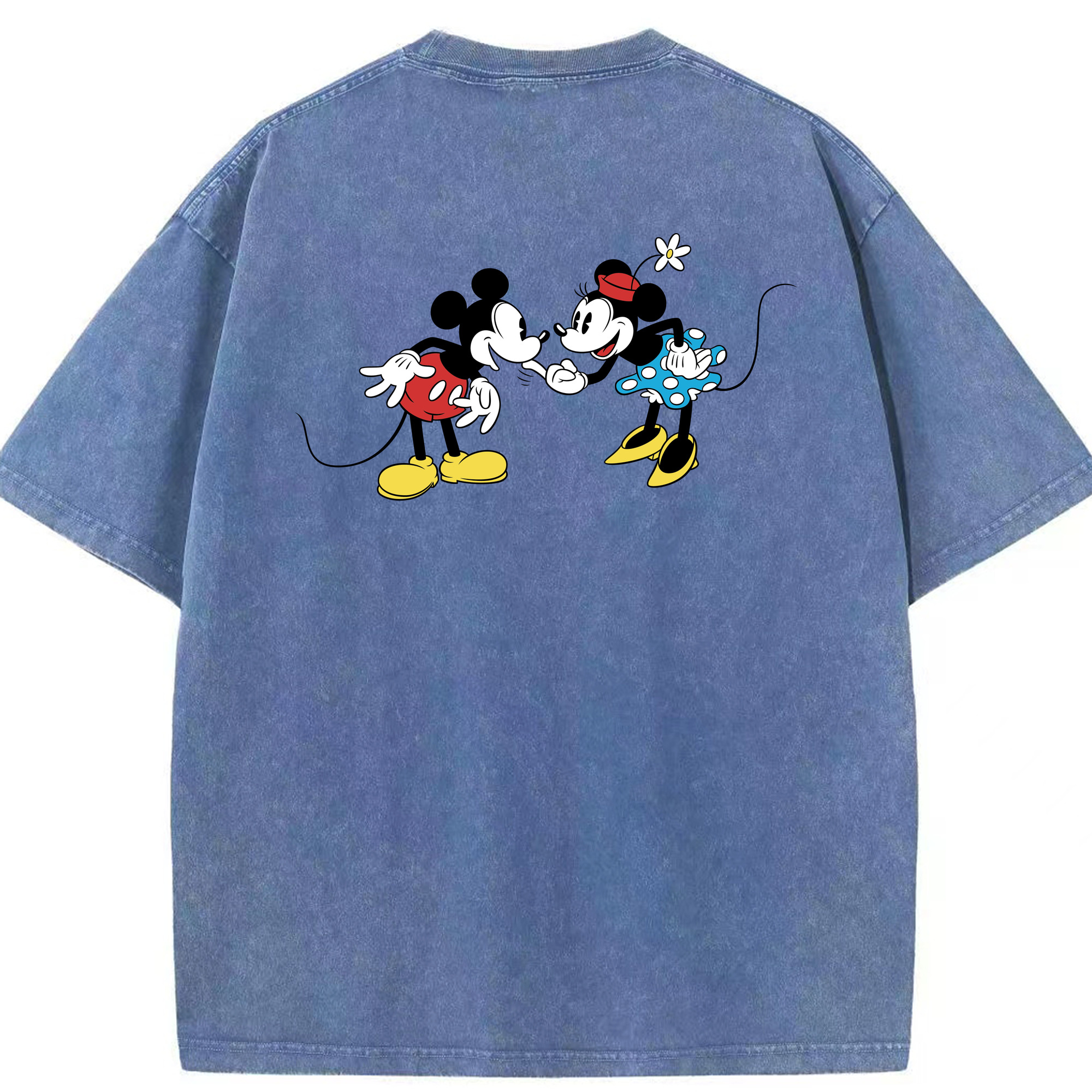 （画像用） ミッキーマウス Mickey Mouse 綿100% ヴィンテージ風 半袖Tシャツ（背面プリント）
