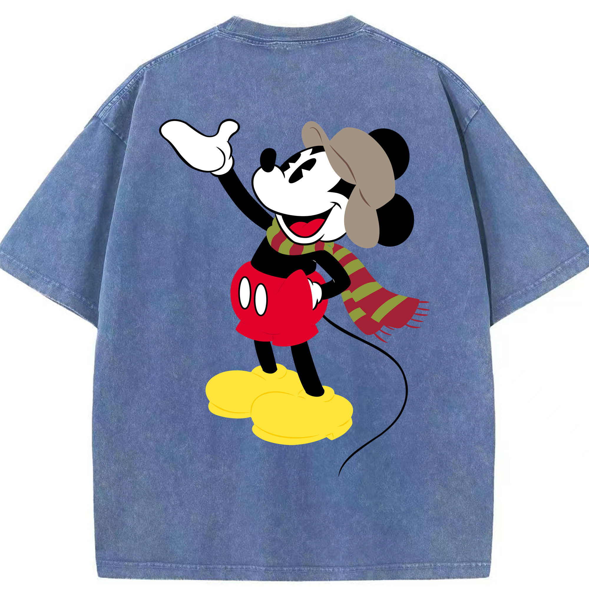 （画像用） ミッキーマウス Mickey Mouse 綿100% ヴィンテージ風 半袖Tシャツ（背面プリント）