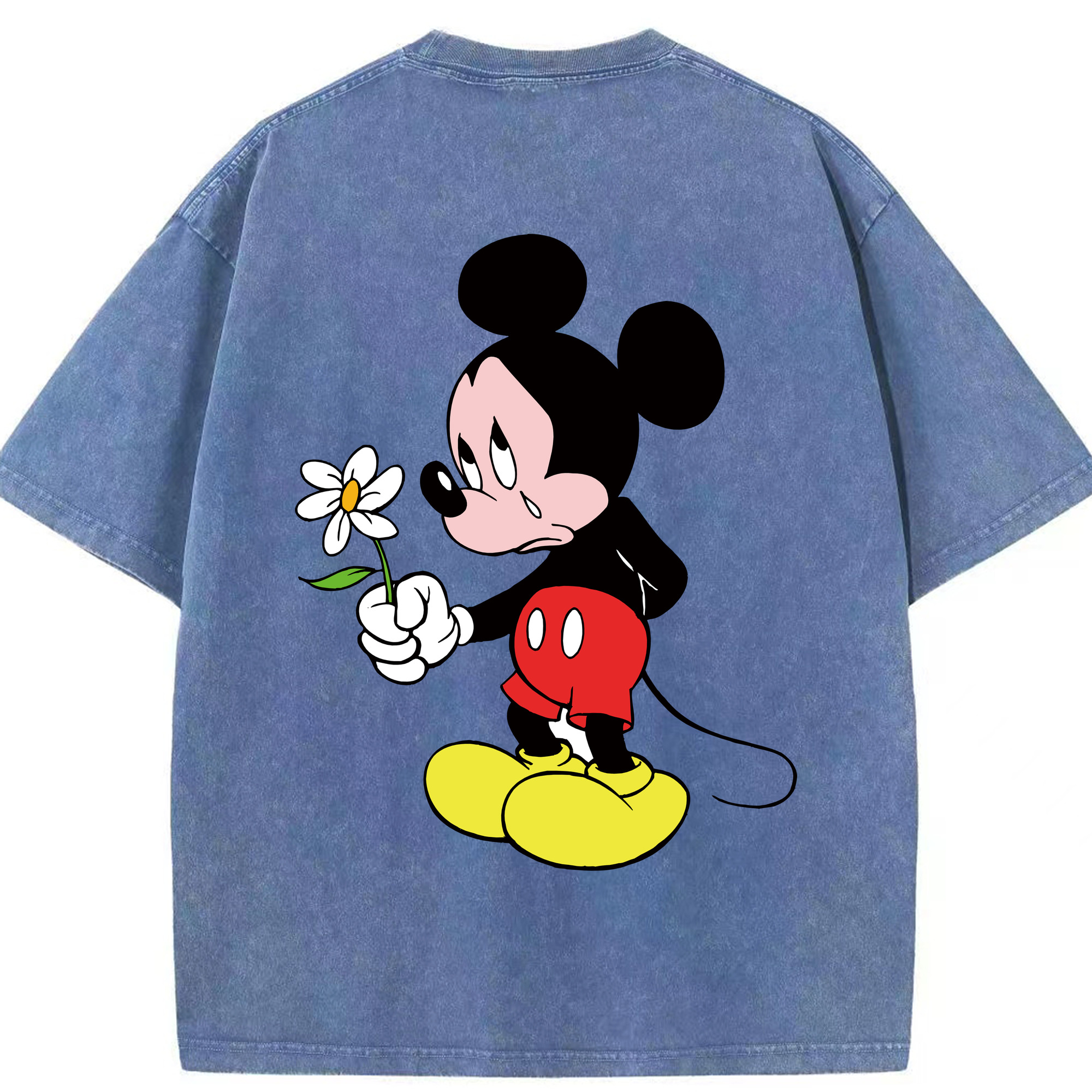 （画像用） ミッキーマウス Mickey Mouse 綿100% ヴィンテージ風 半袖Tシャツ（背面プリント）