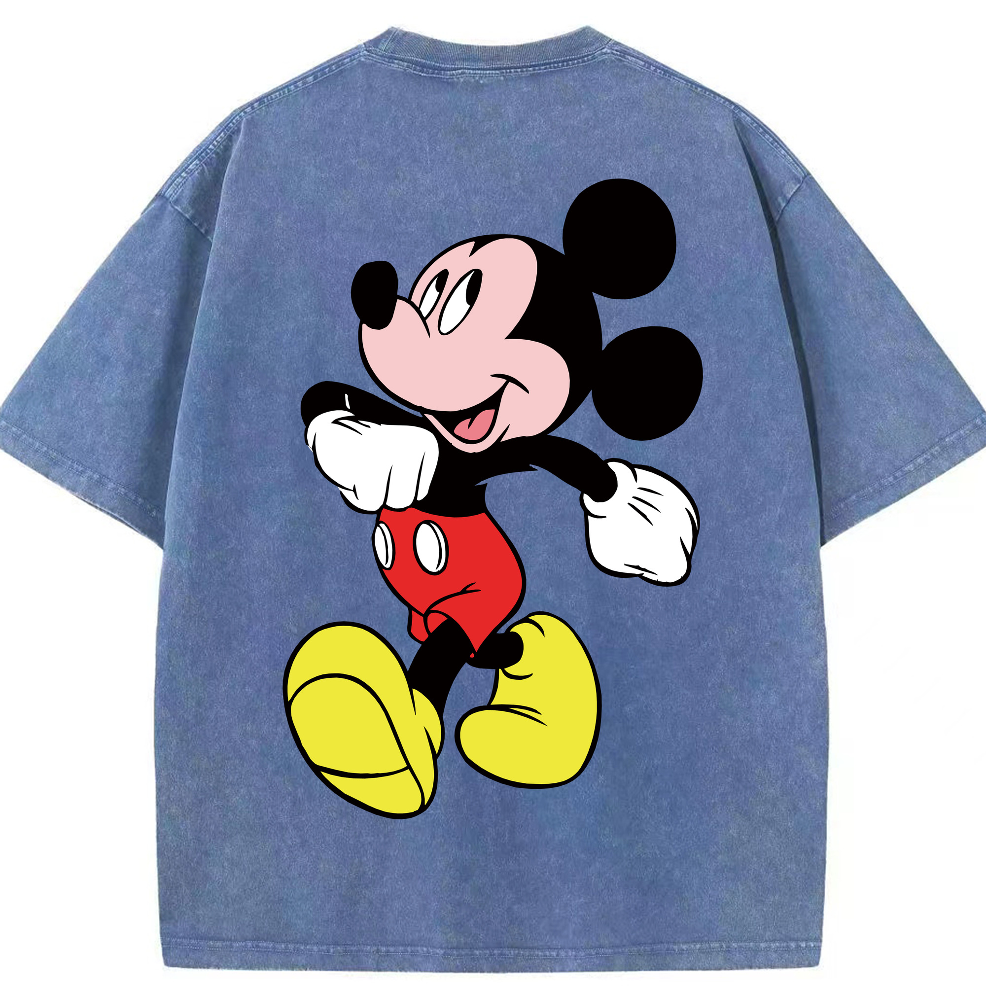 （画像用） ミッキーマウス Mickey Mouse 綿100% ヴィンテージ風 半袖Tシャツ（背面プリント）