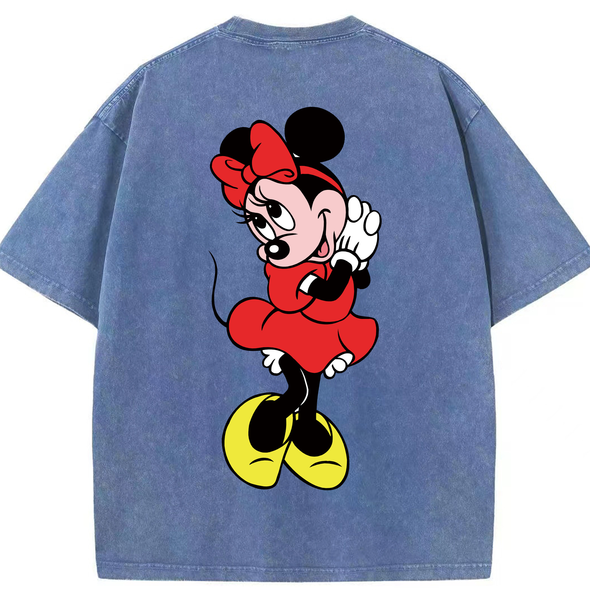 （画像用） ミッキーマウス Mickey Mouse 綿100% ヴィンテージ風 半袖Tシャツ（背面プリント）