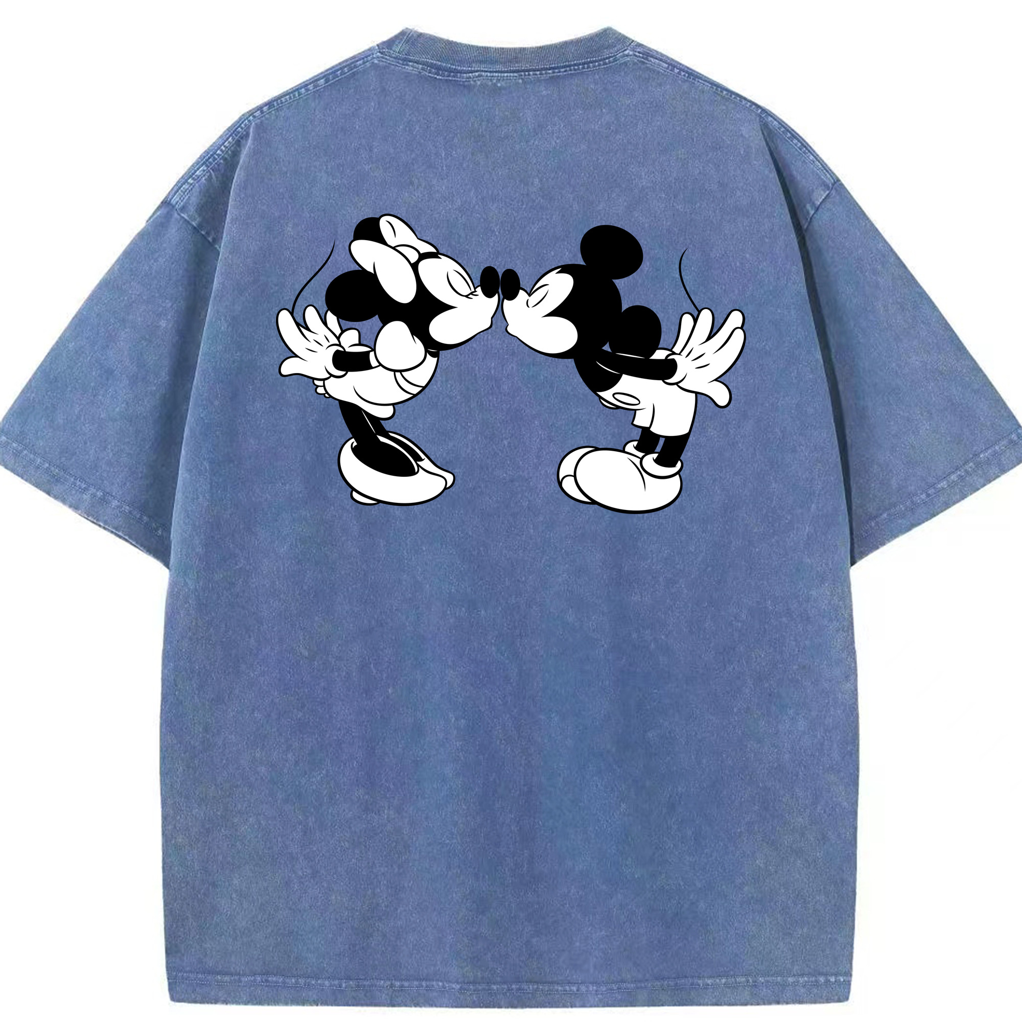 （画像用） ミッキーマウス Mickey Mouse 綿100% ヴィンテージ風 半袖Tシャツ（背面プリント）