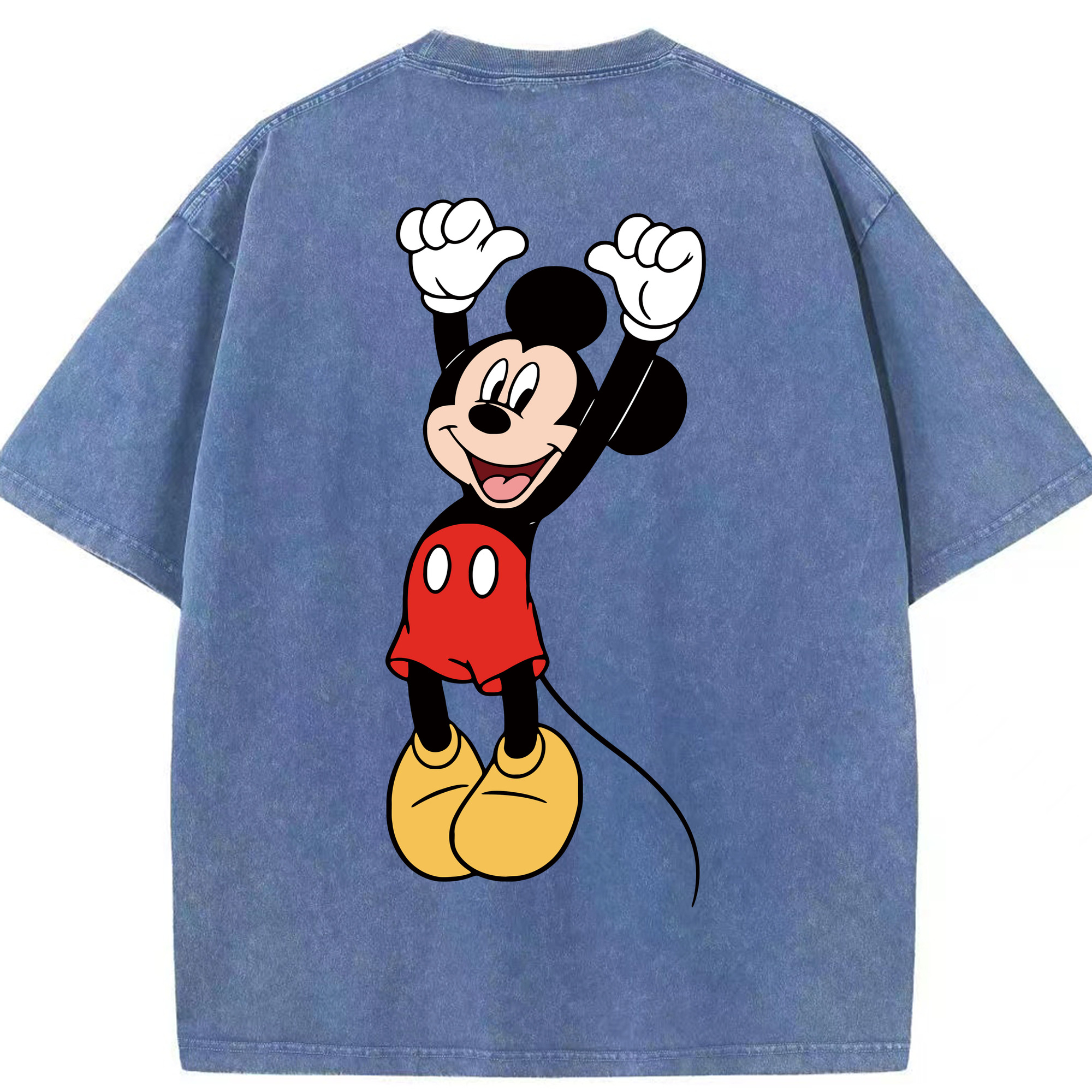 （画像用） ミッキーマウス Mickey Mouse 綿100% ヴィンテージ風 半袖Tシャツ（背面プリント）