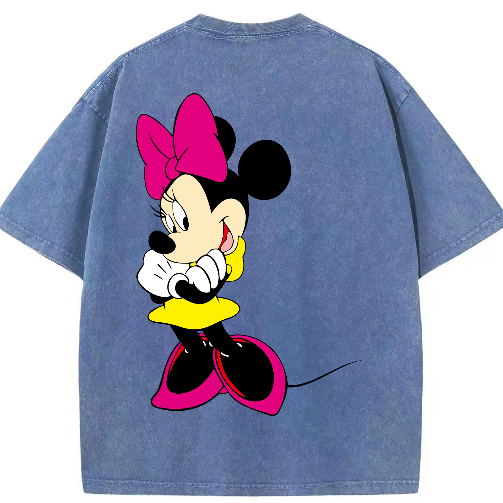 （画像用） ミッキーマウス Mickey Mouse 綿100% ヴィンテージ風 半袖Tシャツ（背面プリント）