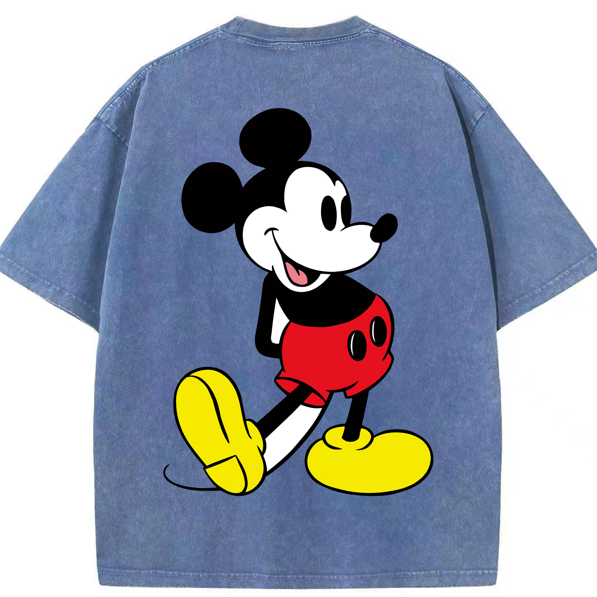 （画像用） ミッキーマウス Mickey Mouse 綿100% ヴィンテージ風 半袖Tシャツ（背面プリント）