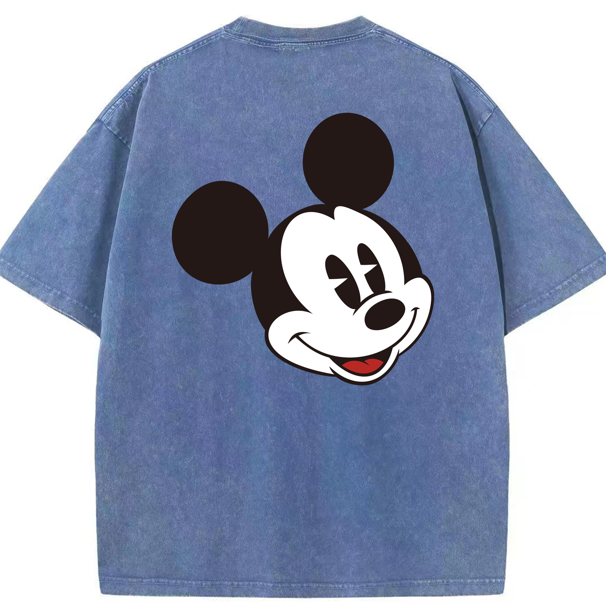 （画像用） ミッキーマウス Mickey Mouse 綿100% ヴィンテージ風 半袖Tシャツ（背面プリント）