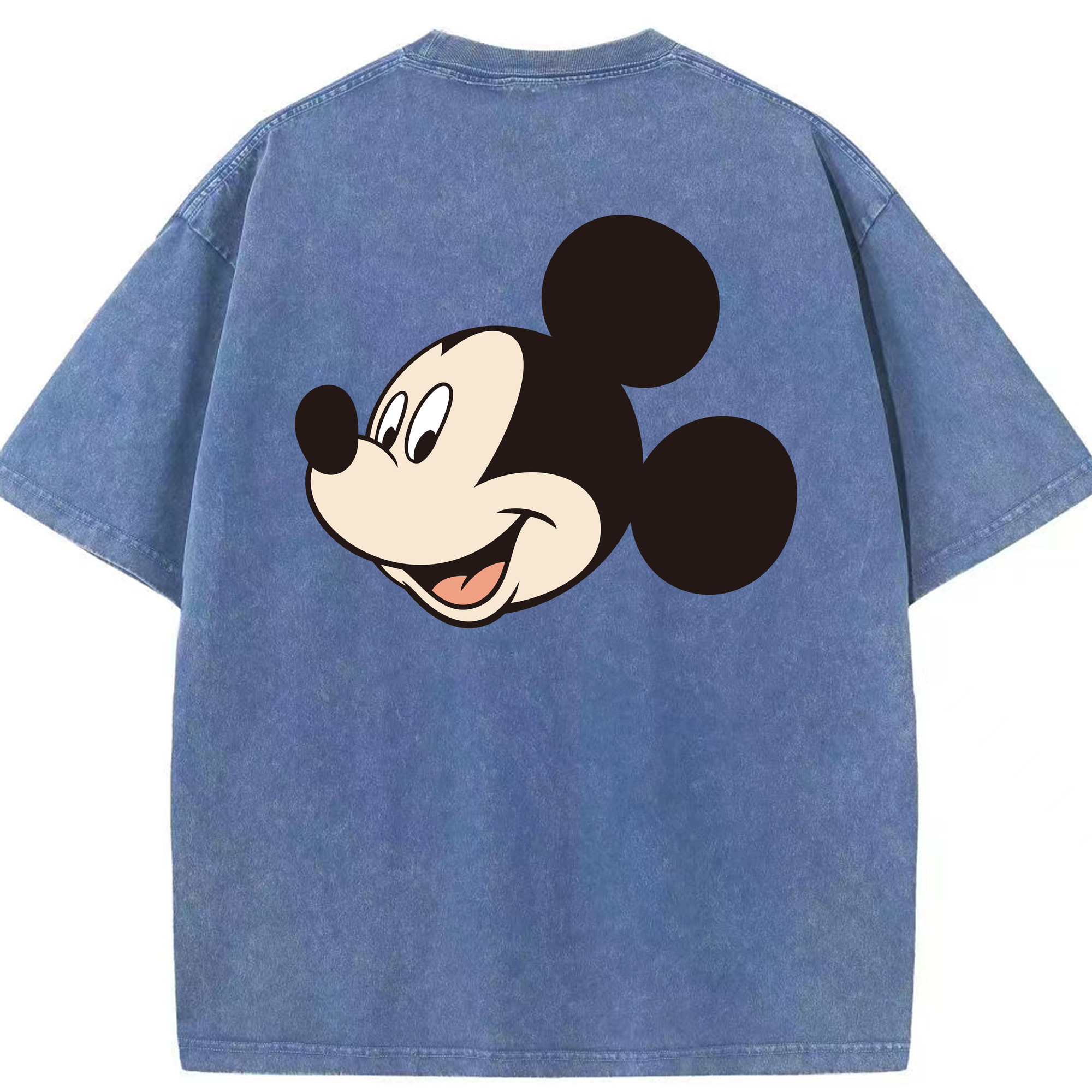 （画像用） ミッキーマウス Mickey Mouse 綿100% ヴィンテージ風 半袖Tシャツ（背面プリント）