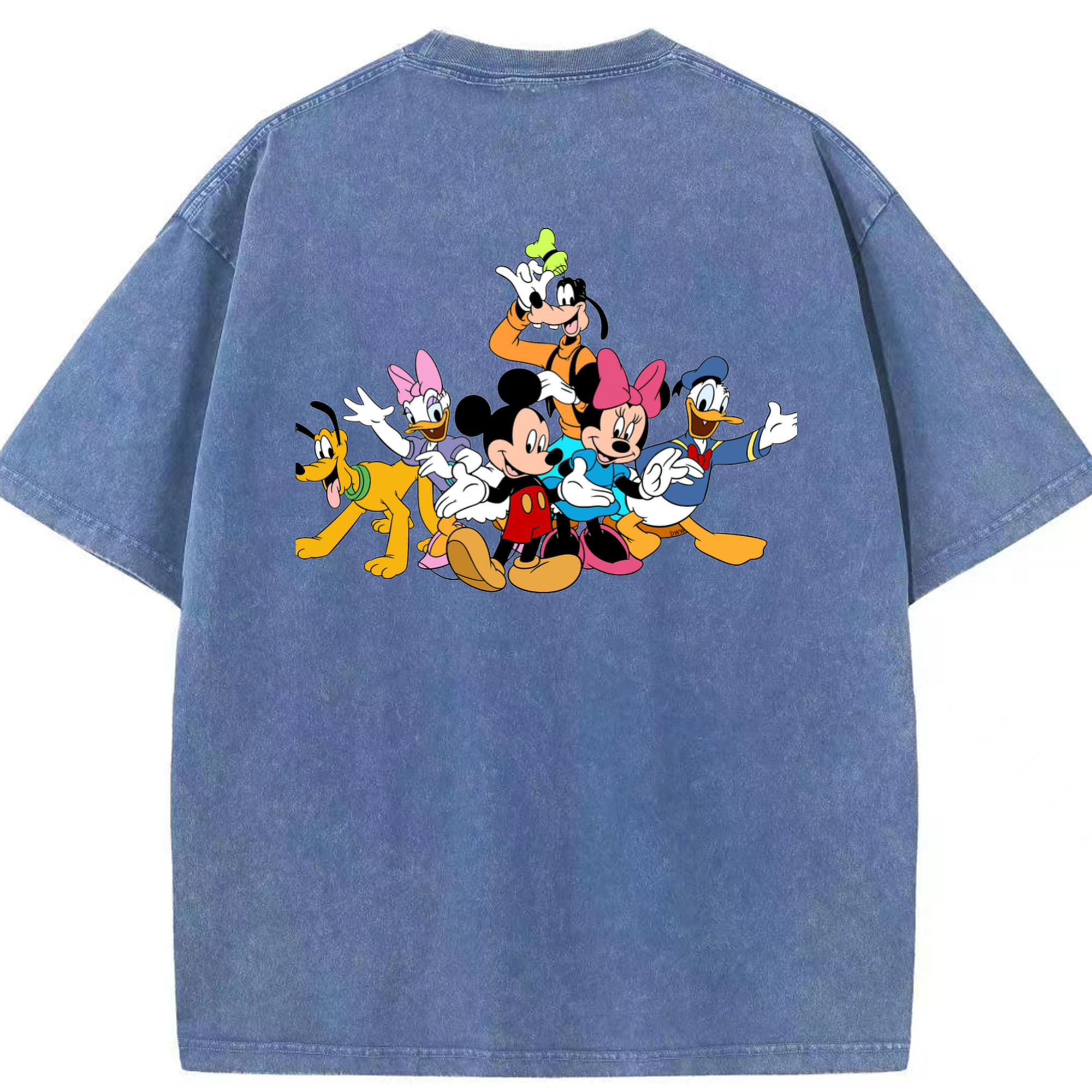 （画像用） ミッキーマウス Mickey Mouse 綿100% ヴィンテージ風 半袖Tシャツ（背面プリント）