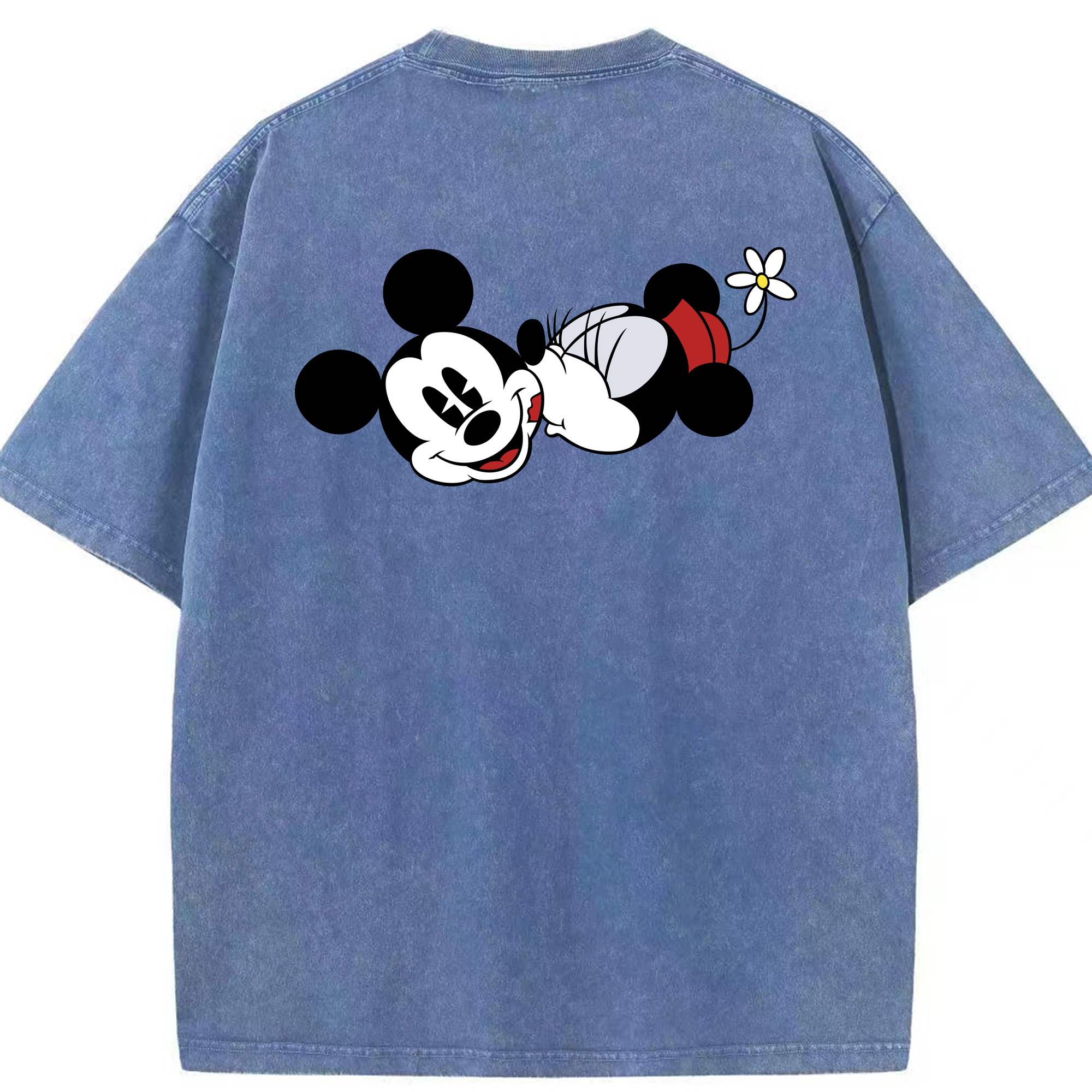 （画像用） ミッキーマウス Mickey Mouse 綿100% ヴィンテージ風 半袖Tシャツ（背面プリント）
