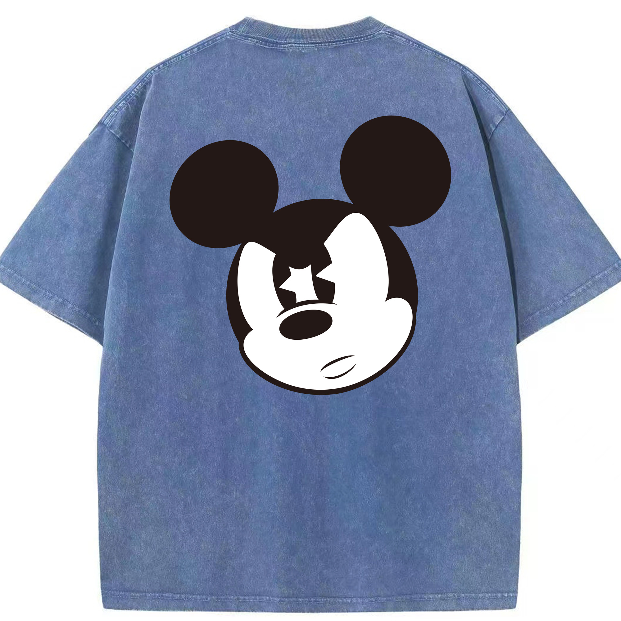 （画像用） ミッキーマウス Mickey Mouse 綿100% ヴィンテージ風 半袖Tシャツ（背面プリント）