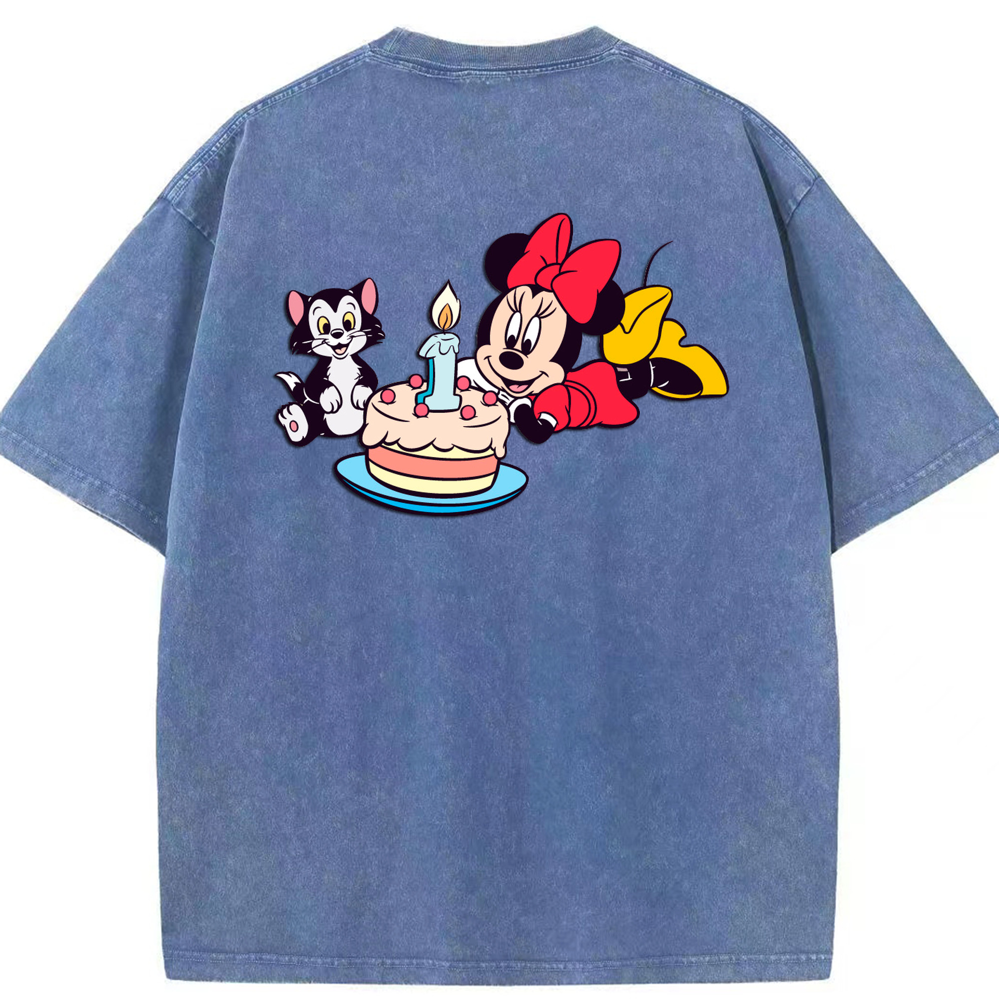 （画像用） ミッキーマウス Mickey Mouse 綿100% ヴィンテージ風 半袖Tシャツ（背面プリント）