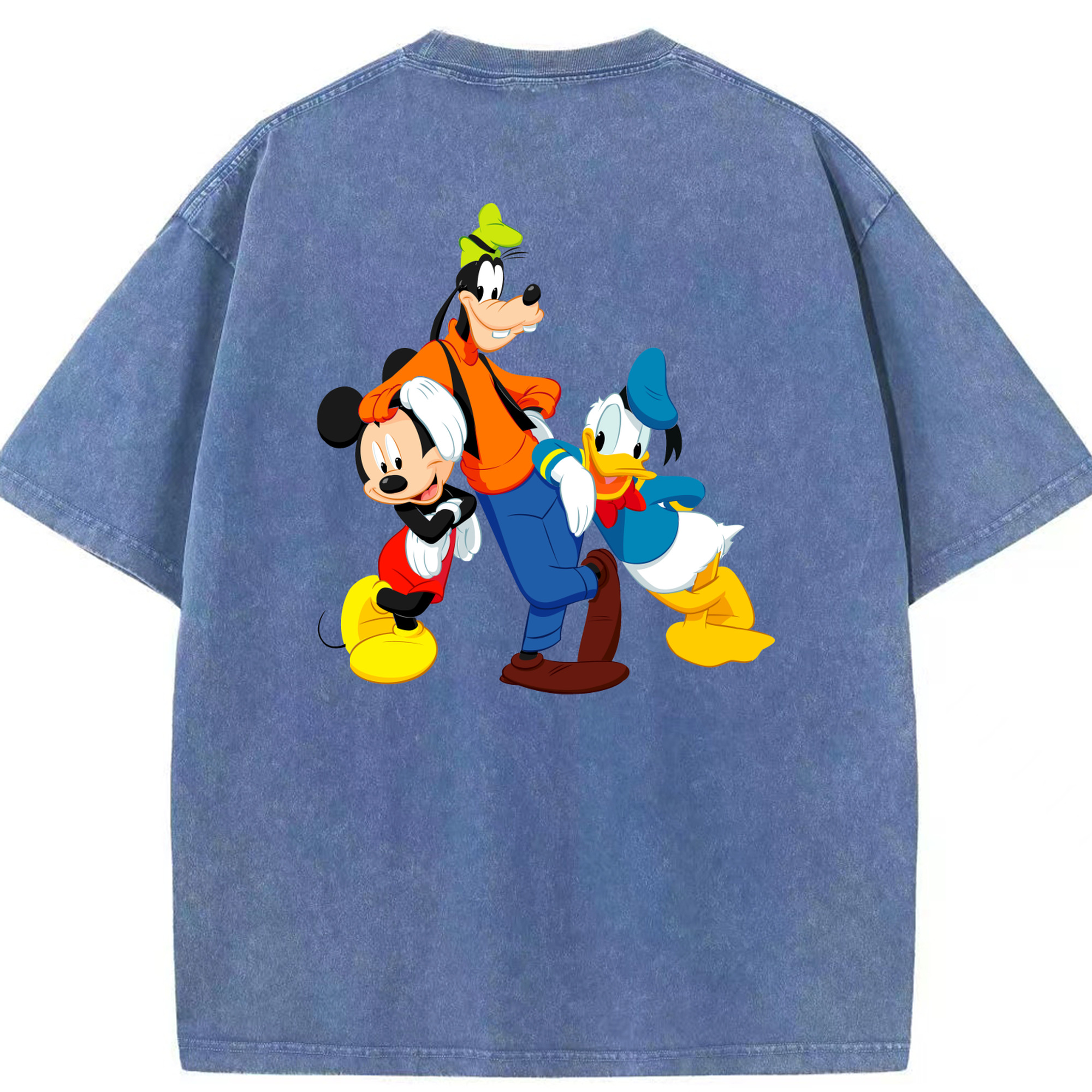 （画像用） ミッキーマウス Mickey Mouse 綿100% ヴィンテージ風 半袖Tシャツ（背面プリント）