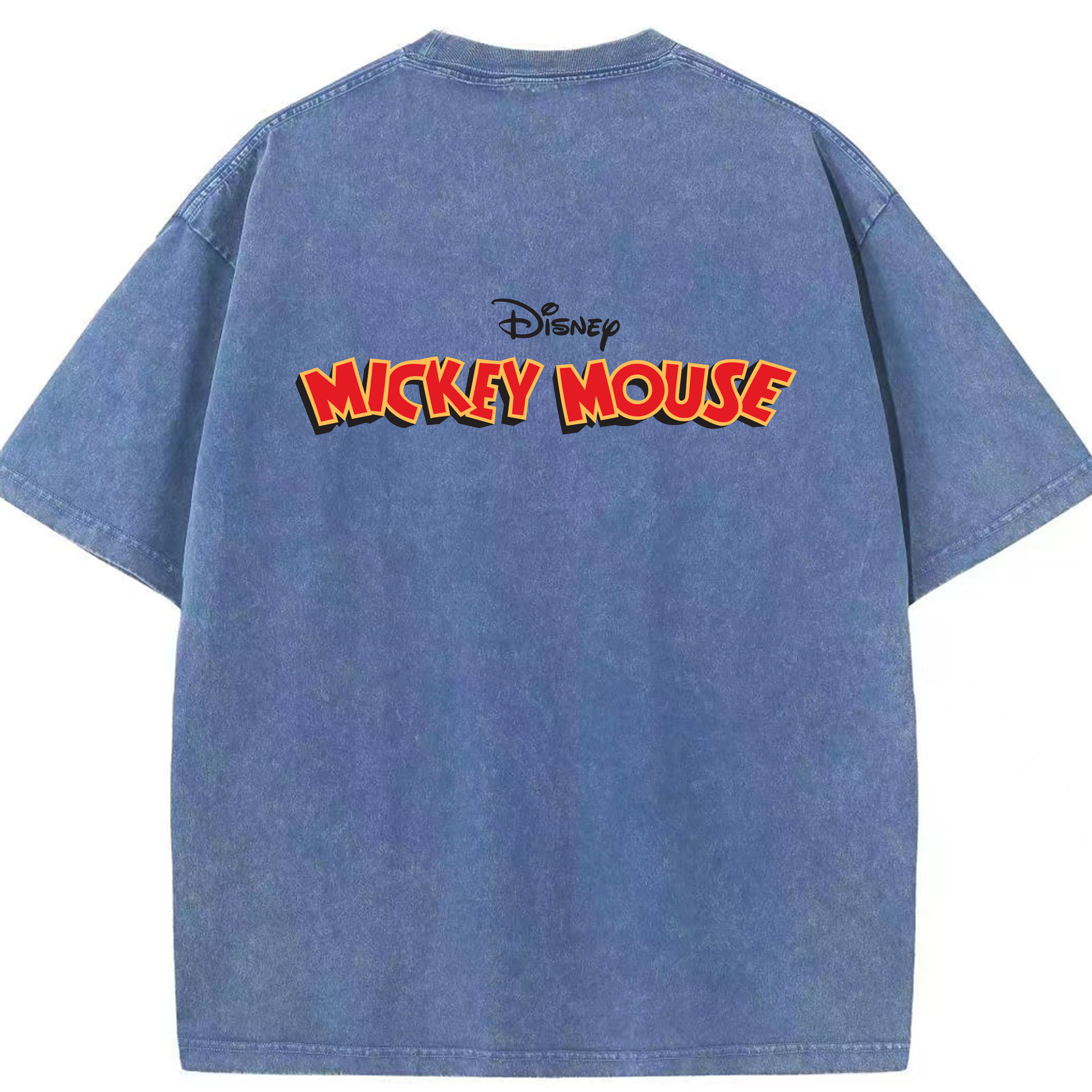 （画像用） ミッキーマウス Mickey Mouse 綿100% ヴィンテージ風 半袖Tシャツ（背面プリント）