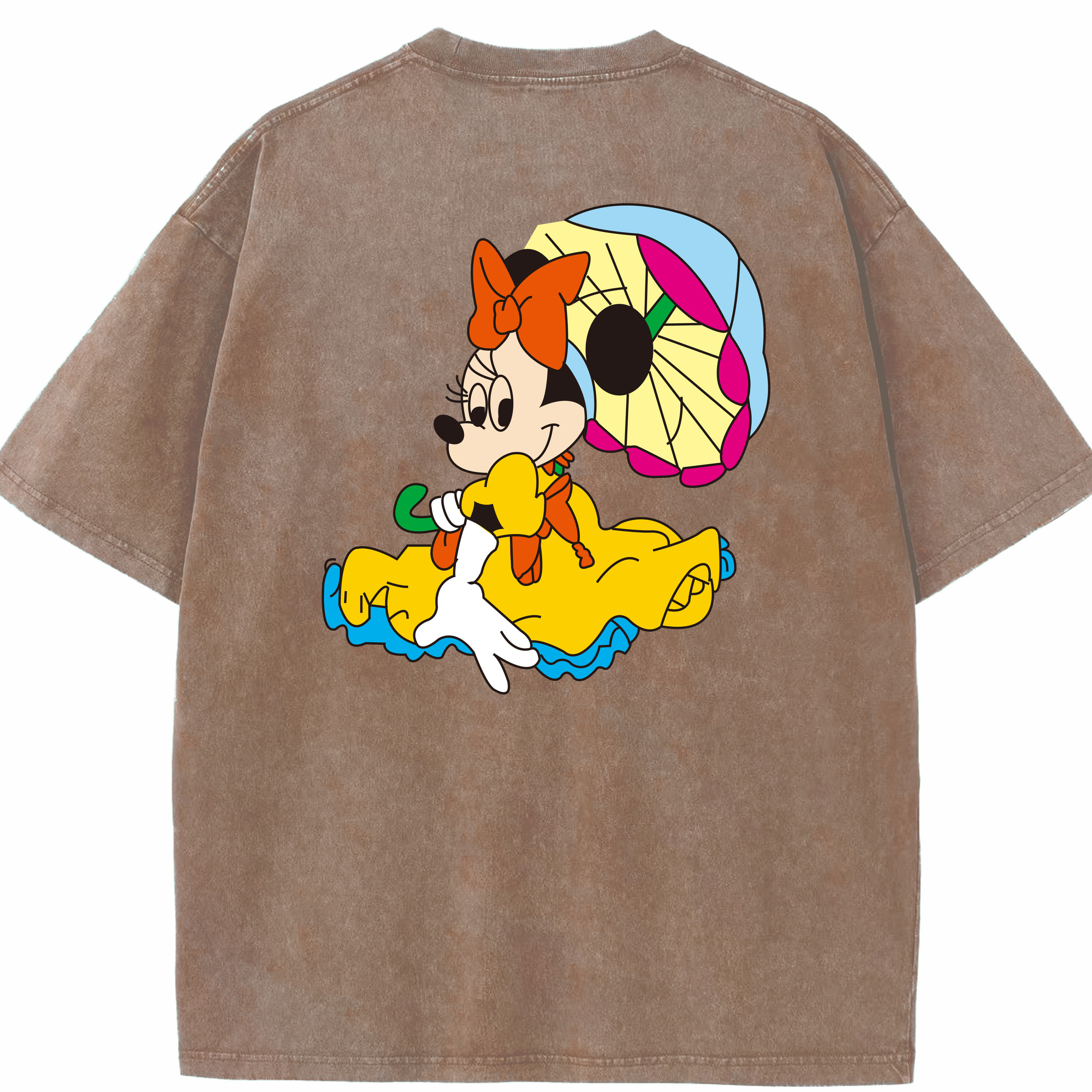 （画像用） ミッキーマウス Mickey Mouse 綿100% ヴィンテージ風 半袖Tシャツ（背面プリント）