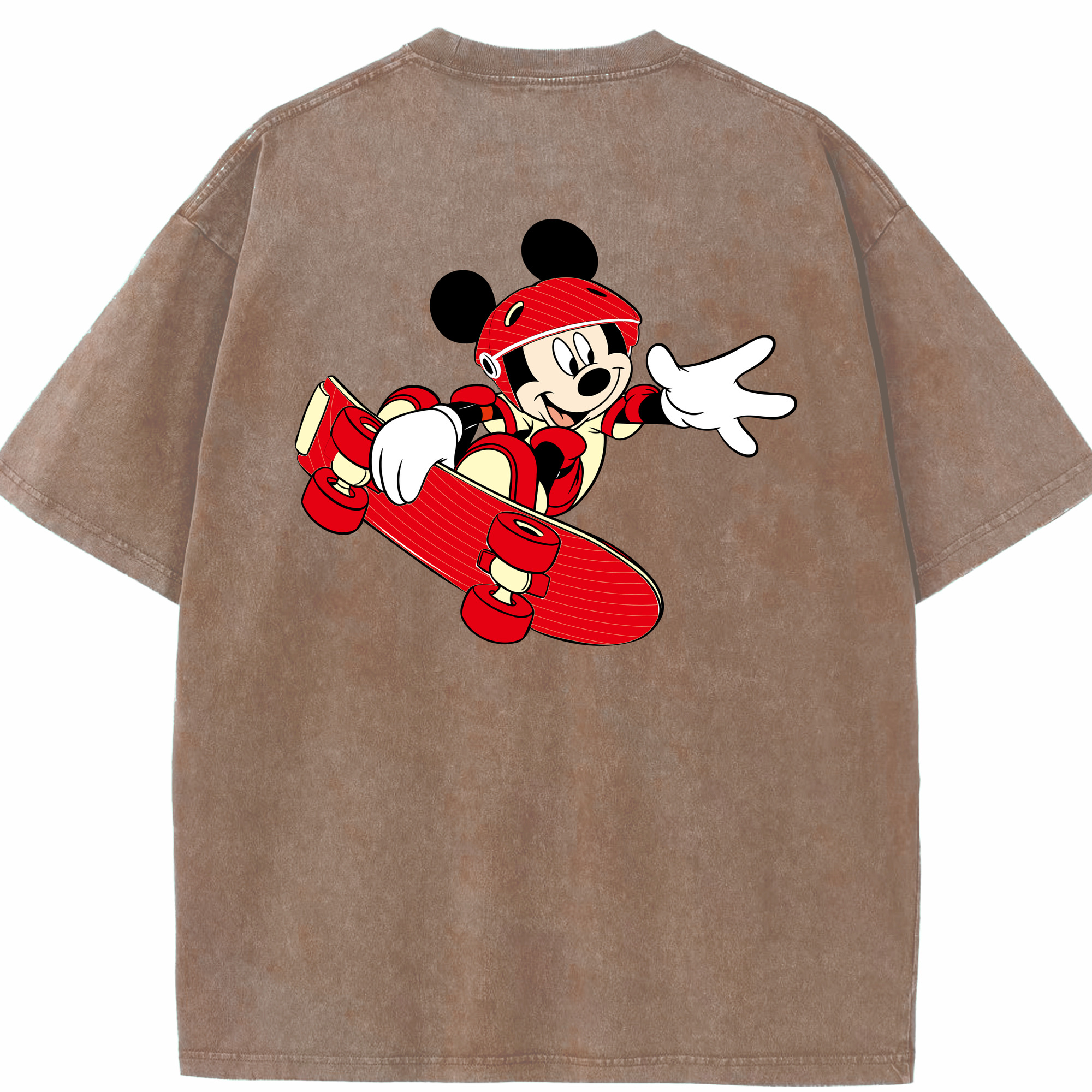 （画像用） ミッキーマウス Mickey Mouse 綿100% ヴィンテージ風 半袖Tシャツ（背面プリント）