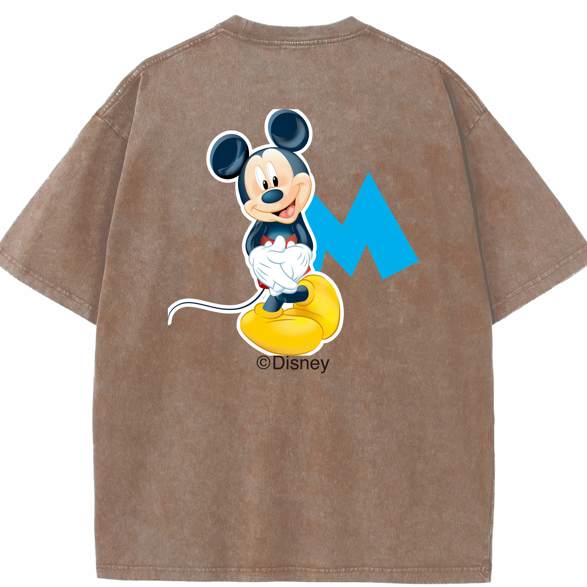 （画像用） ミッキーマウス Mickey Mouse 綿100% ヴィンテージ風 半袖Tシャツ（背面プリント）