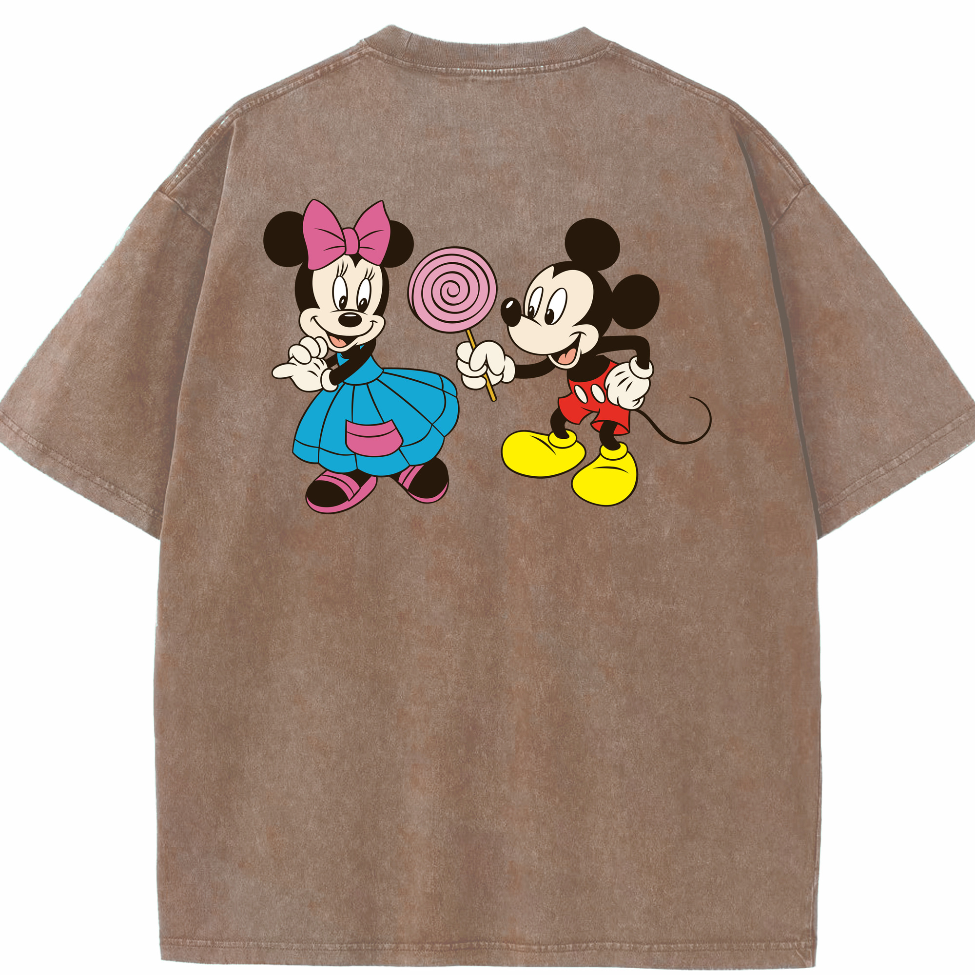 （画像用） ミッキーマウス Mickey Mouse 綿100% ヴィンテージ風 半袖Tシャツ（背面プリント）
