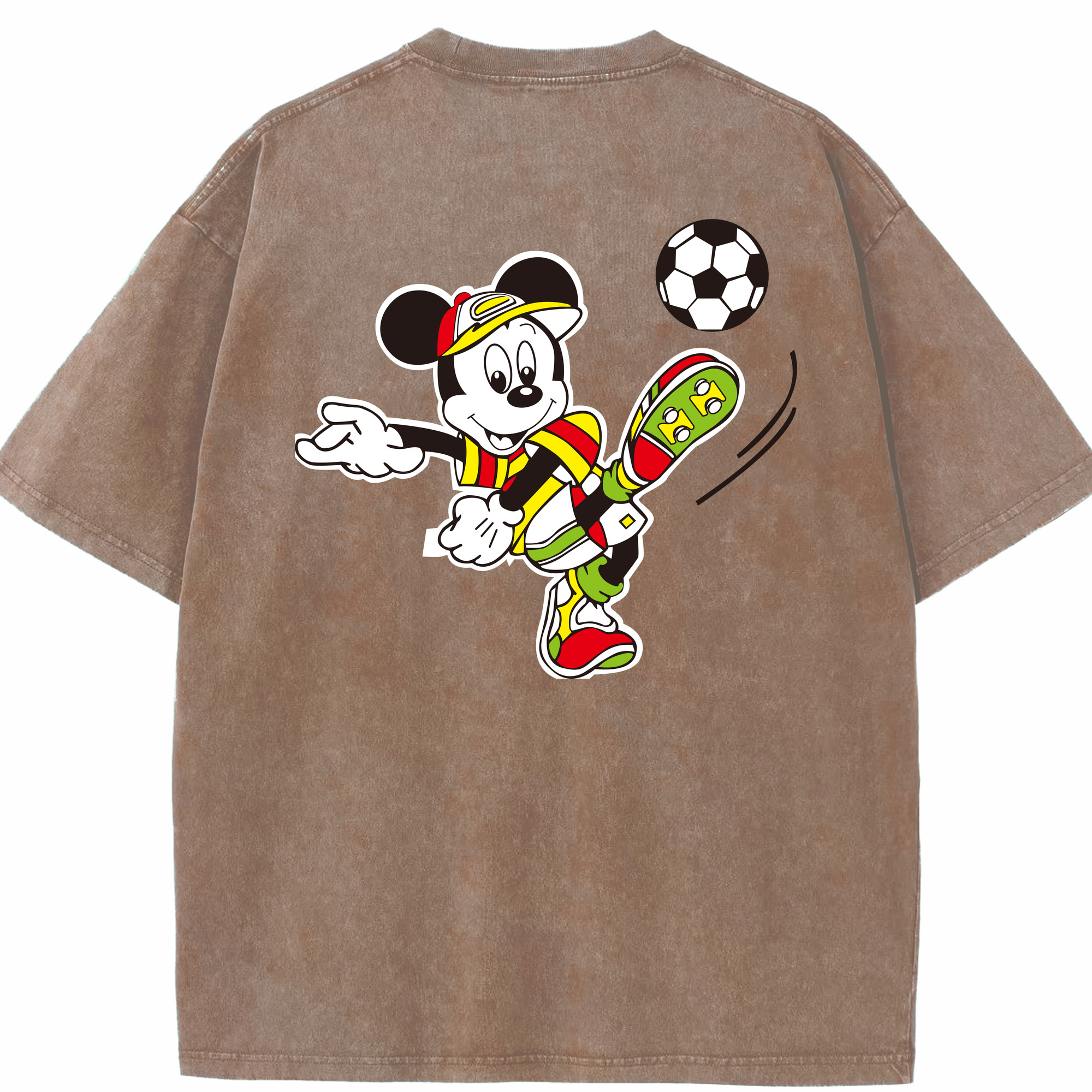 （画像用） ミッキーマウス Mickey Mouse 綿100% ヴィンテージ風 半袖Tシャツ（背面プリント）