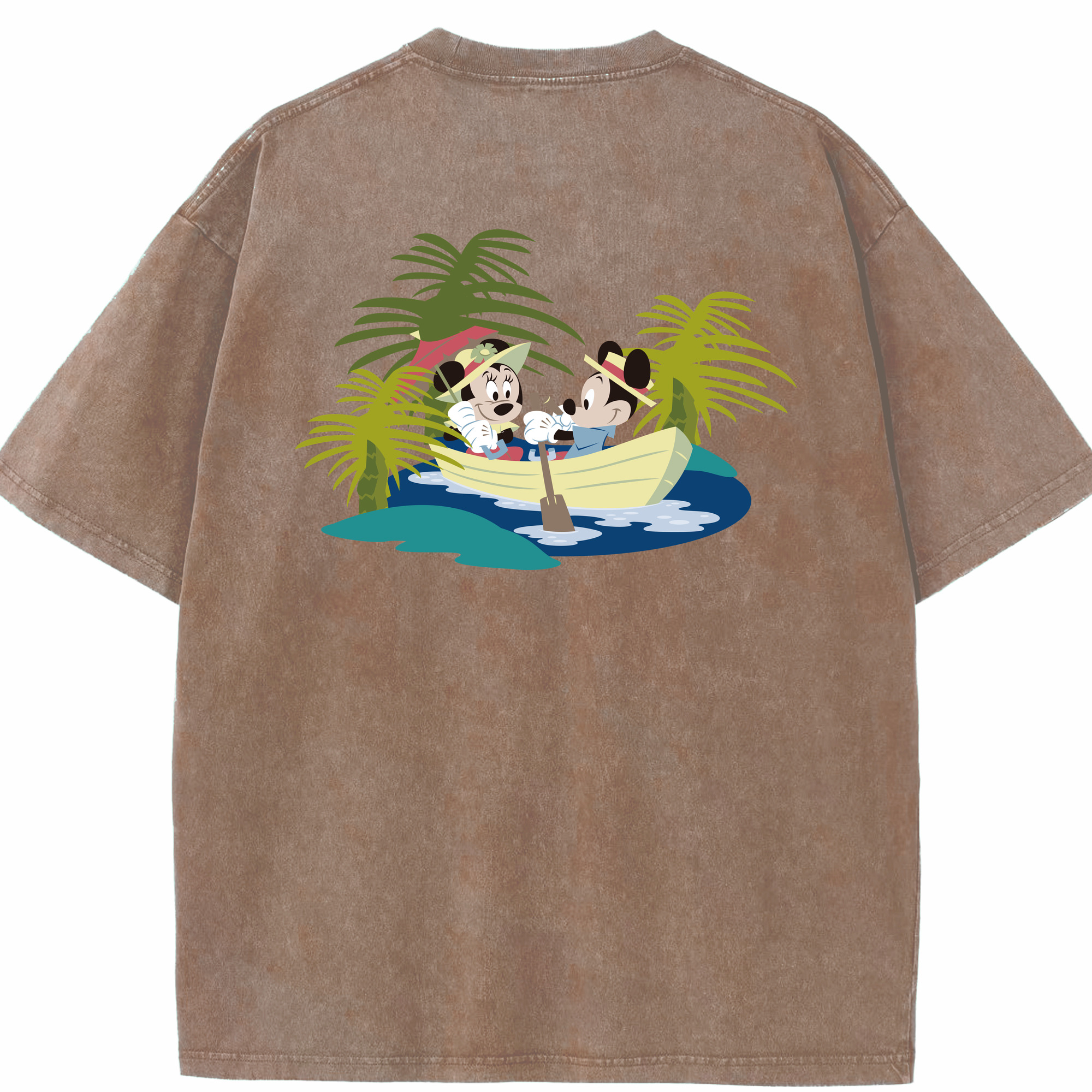 （画像用） ミッキーマウス Mickey Mouse 綿100% ヴィンテージ風 半袖Tシャツ（背面プリント）