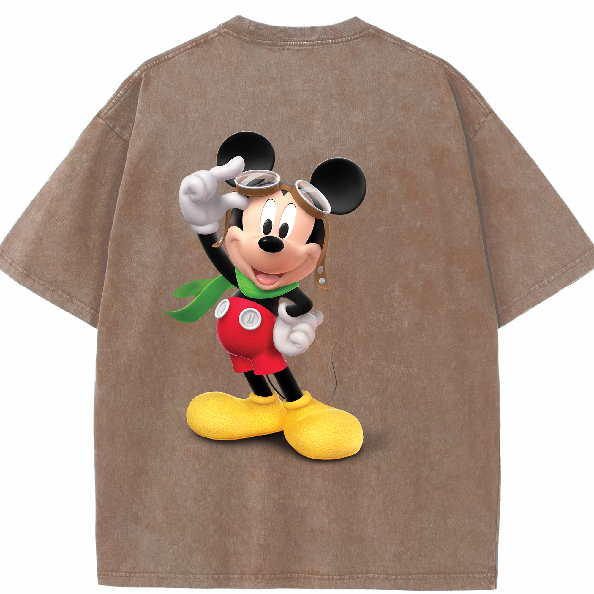 （画像用） ミッキーマウス Mickey Mouse 綿100% ヴィンテージ風 半袖Tシャツ（背面プリント）
