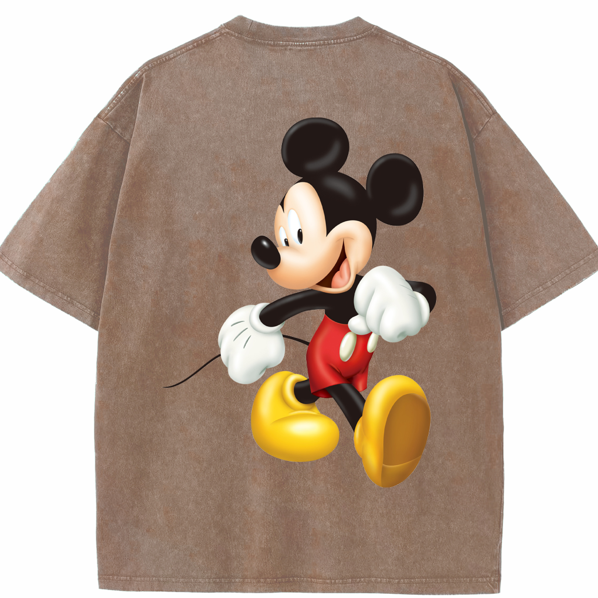 （画像用） ミッキーマウス Mickey Mouse 綿100% ヴィンテージ風 半袖Tシャツ（背面プリント）