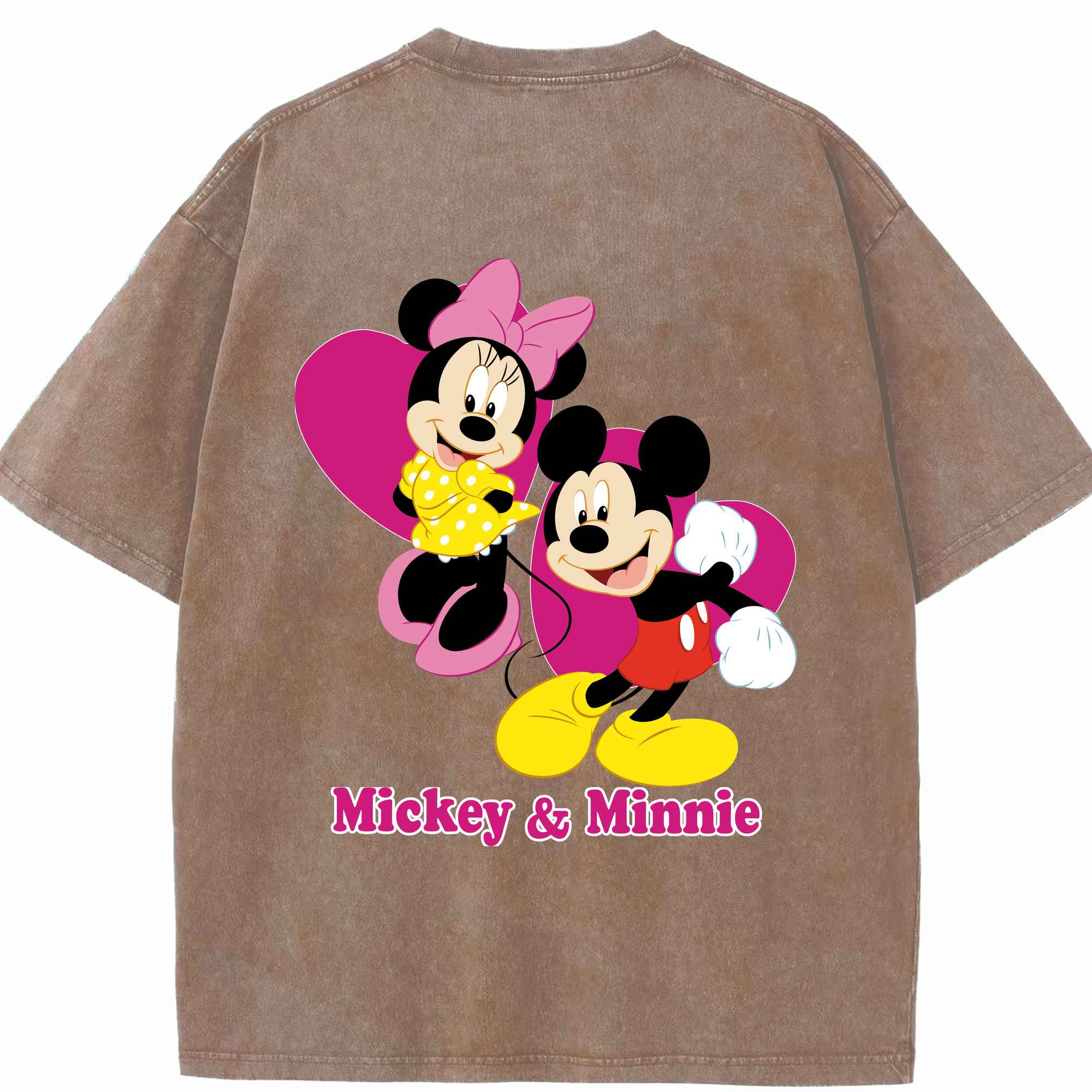 （画像用） ミッキーマウス Mickey Mouse 綿100% ヴィンテージ風 半袖Tシャツ（背面プリント）