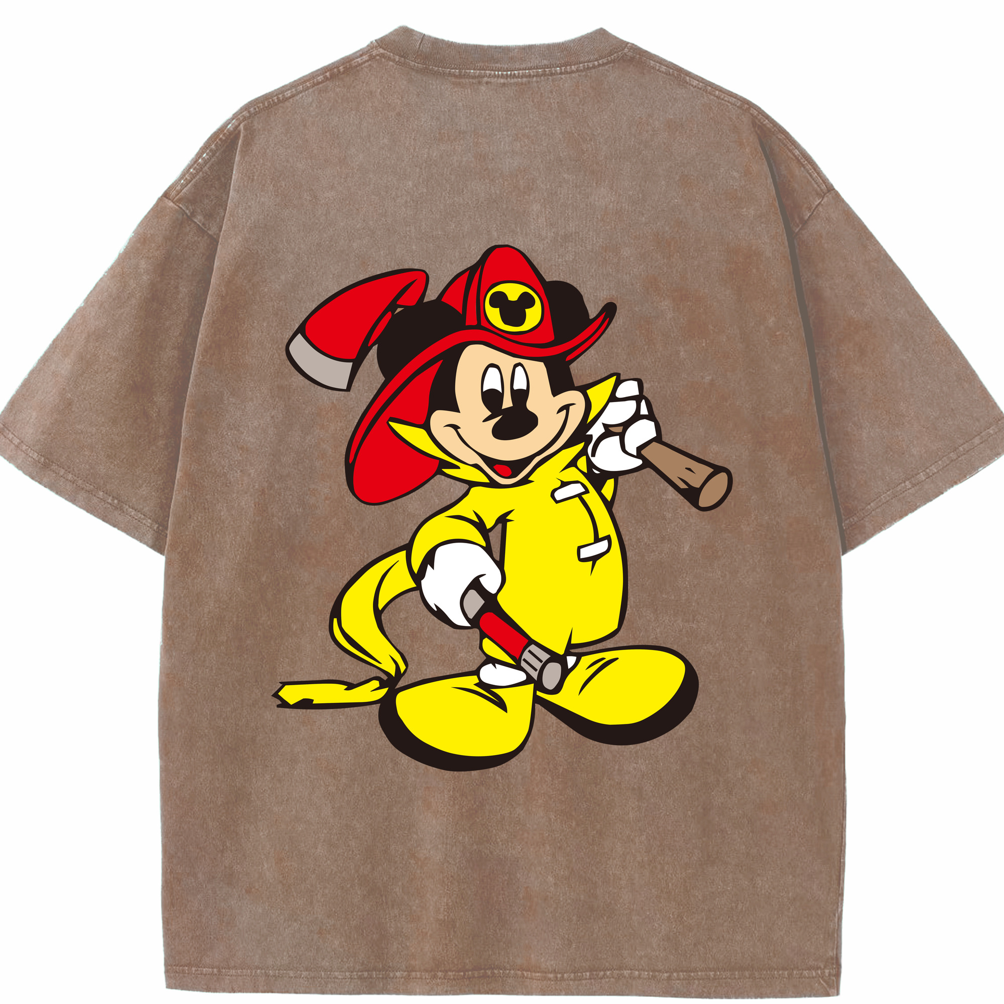 （画像用） ミッキーマウス Mickey Mouse 綿100% ヴィンテージ風 半袖Tシャツ（背面プリント）