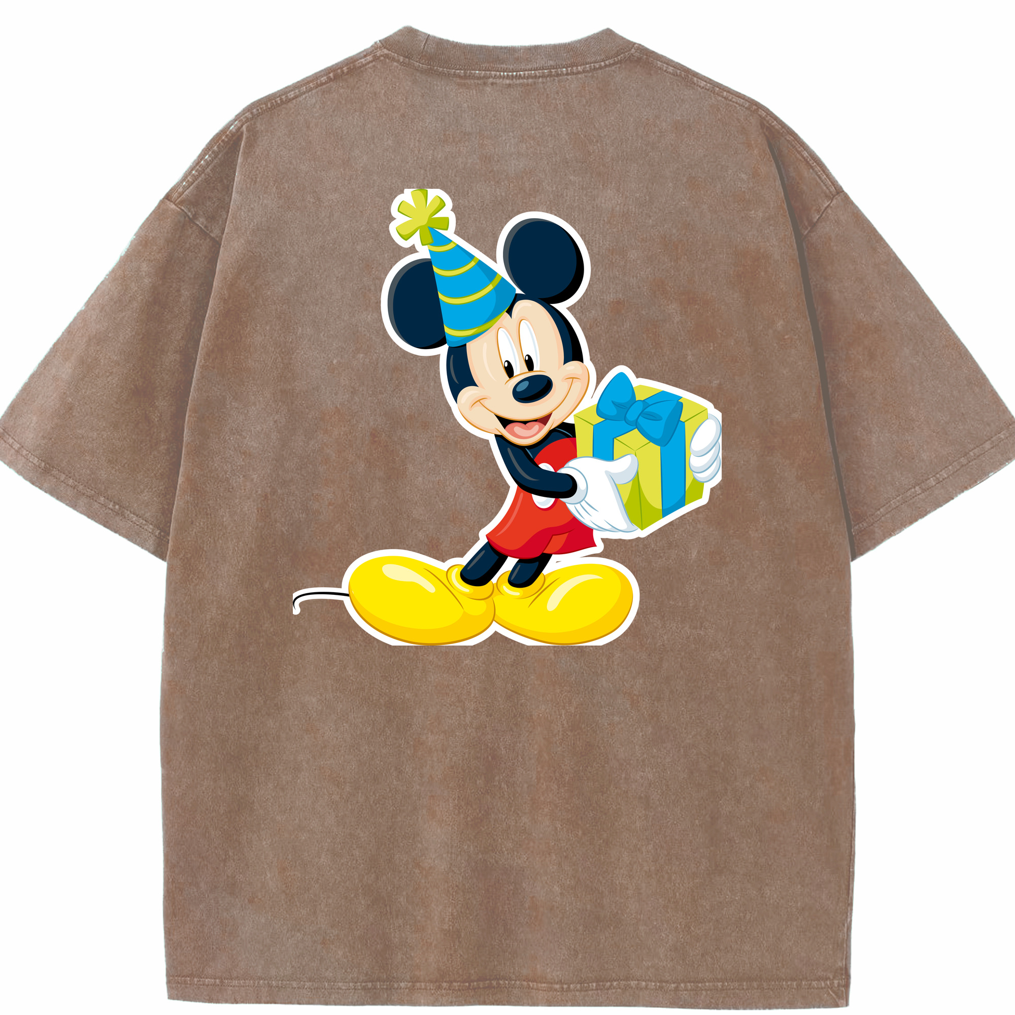 （画像用） ミッキーマウス Mickey Mouse 綿100% ヴィンテージ風 半袖Tシャツ（背面プリント）
