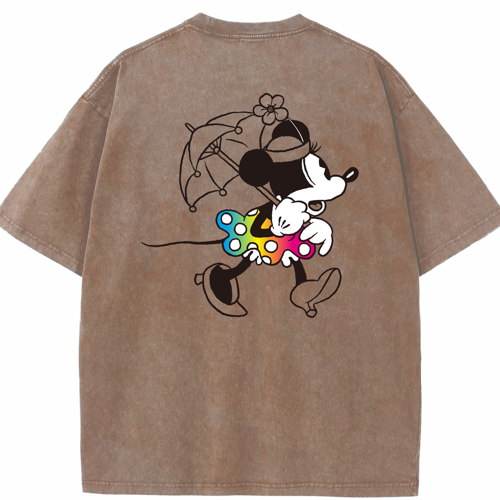 （画像用） ミッキーマウス Mickey Mouse 綿100% ヴィンテージ風 半袖Tシャツ（背面プリント）