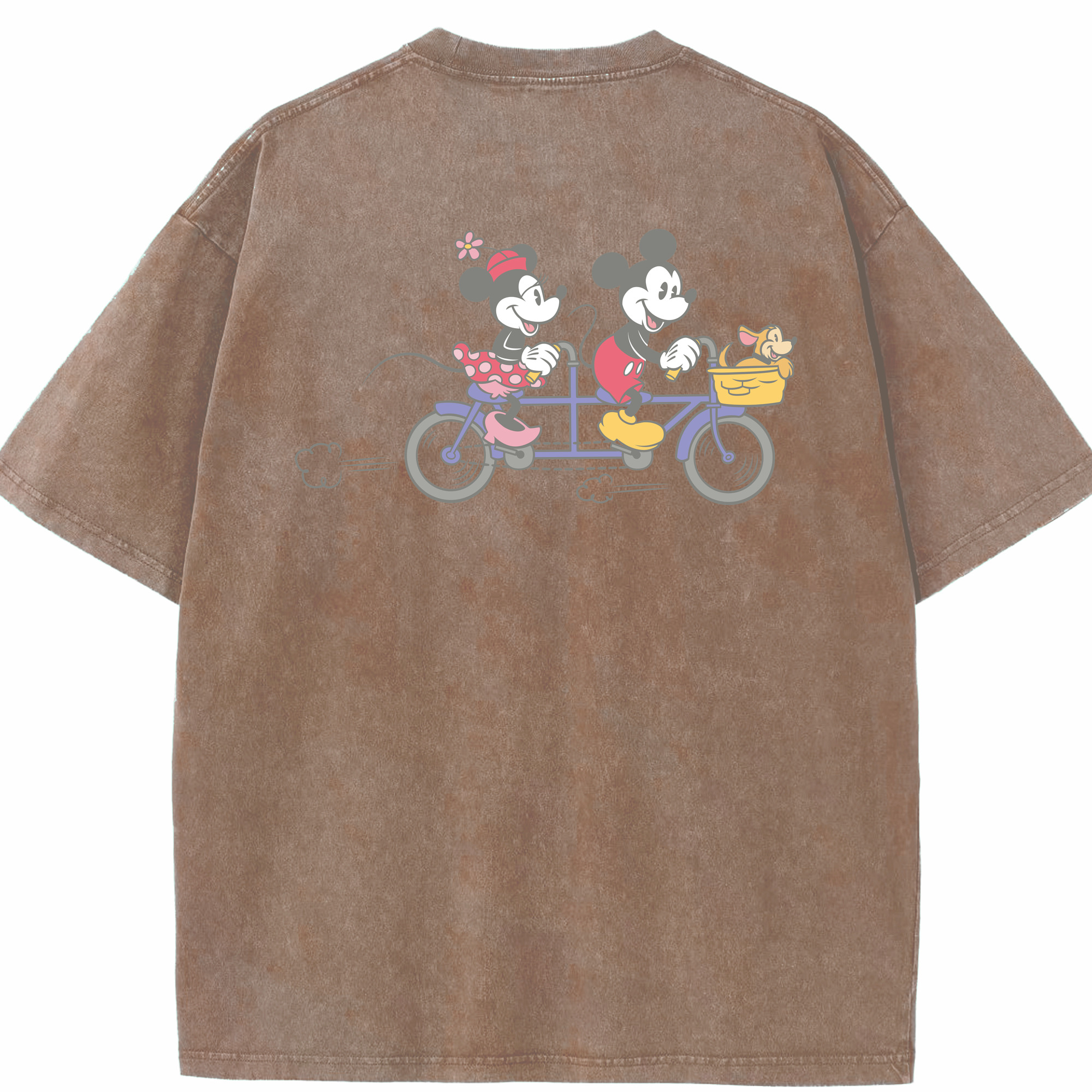 （画像用） ミッキーマウス Mickey Mouse 綿100% ヴィンテージ風 半袖Tシャツ（背面プリント）