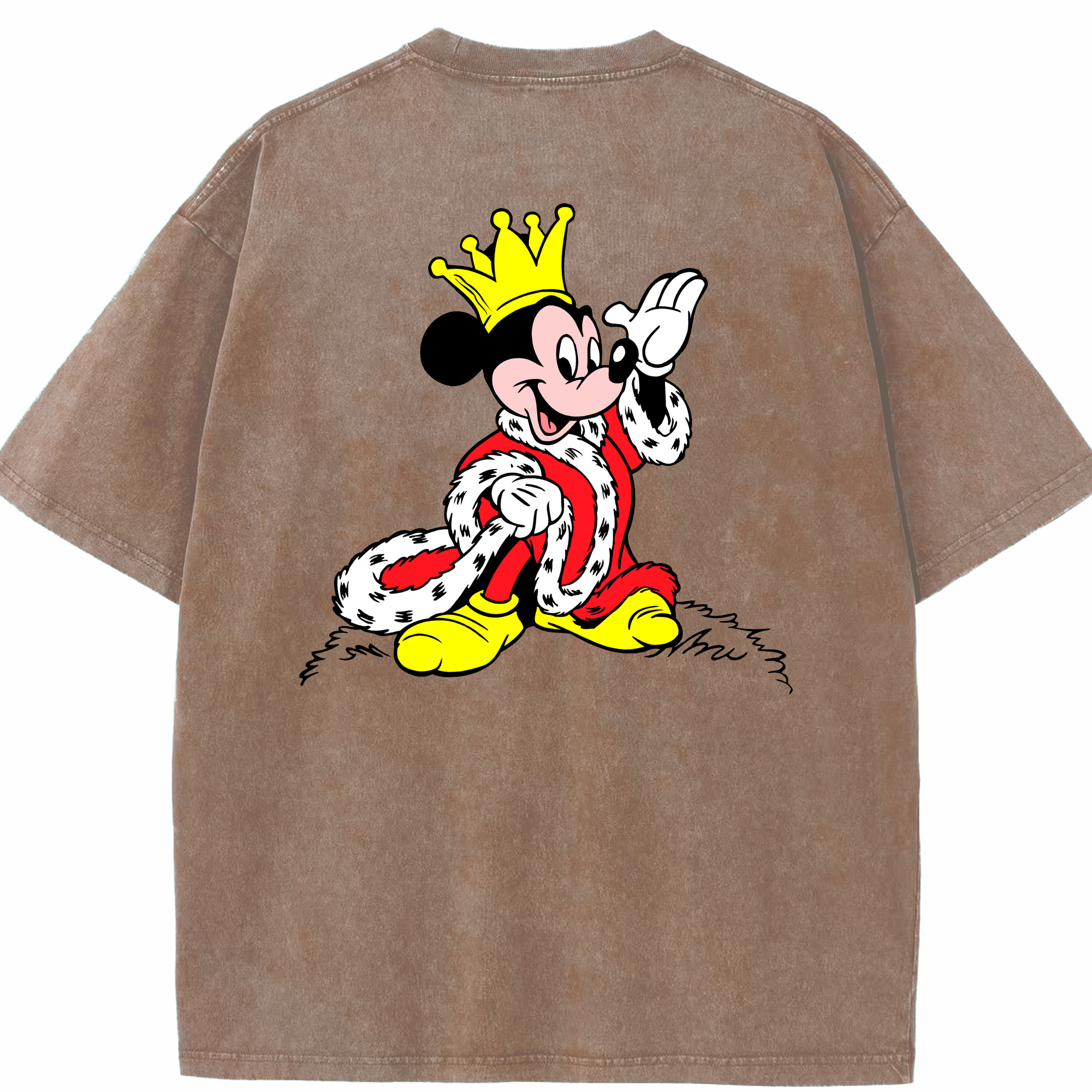 （画像用） ミッキーマウス Mickey Mouse 綿100% ヴィンテージ風 半袖Tシャツ（背面プリント）