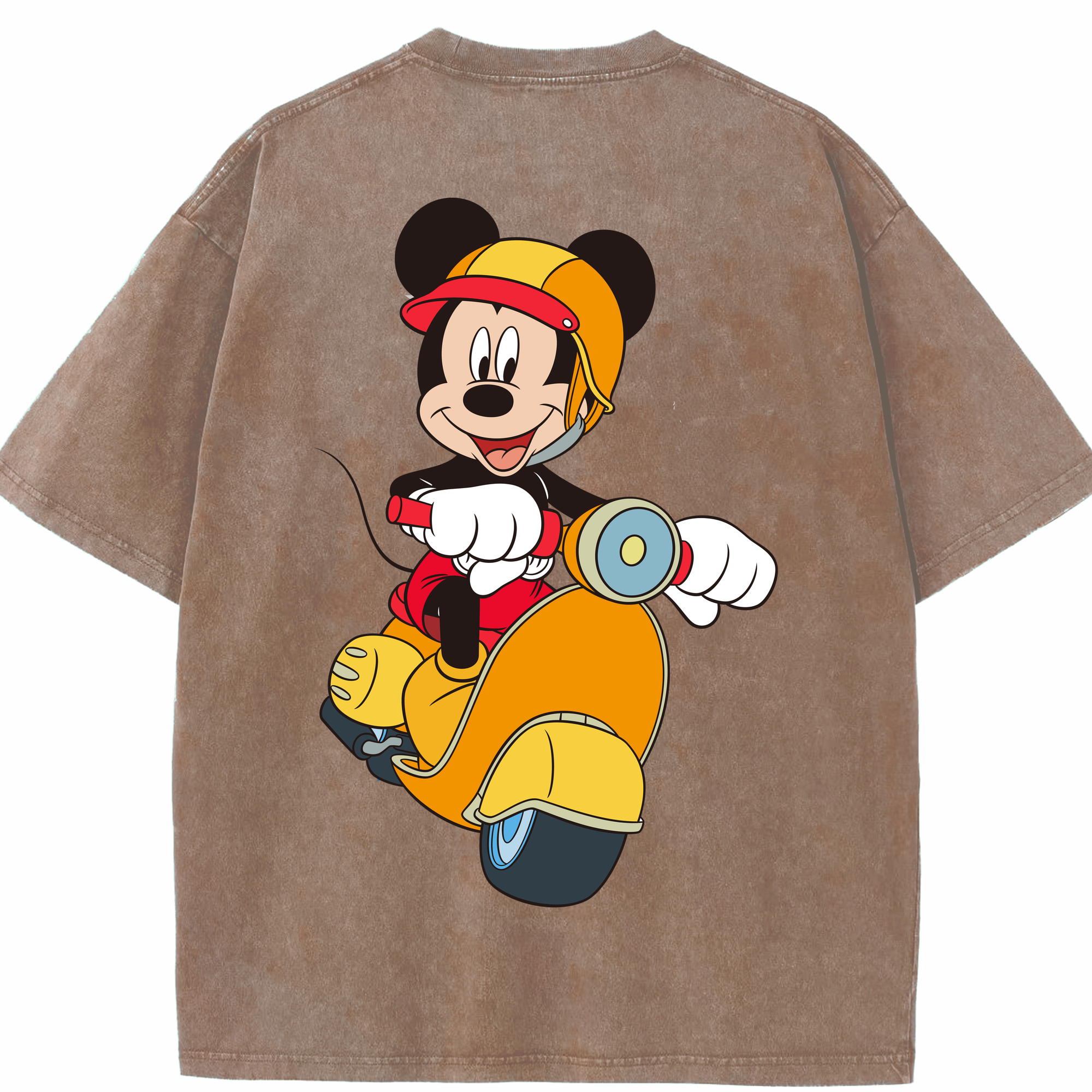 （画像用） ミッキーマウス Mickey Mouse 綿100% ヴィンテージ風 半袖Tシャツ（背面プリント）