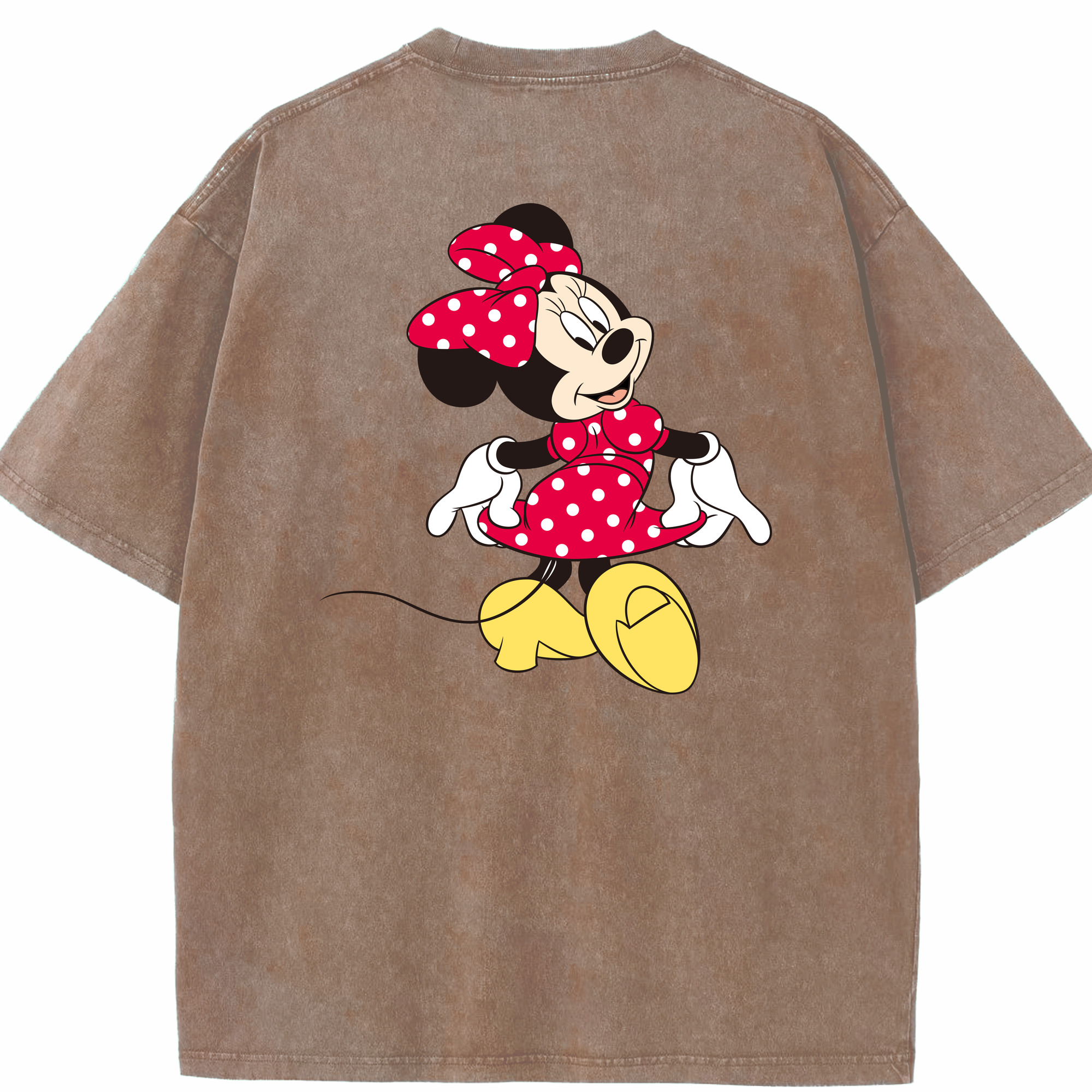 （画像用） ミッキーマウス Mickey Mouse 綿100% ヴィンテージ風 半袖Tシャツ（背面プリント）