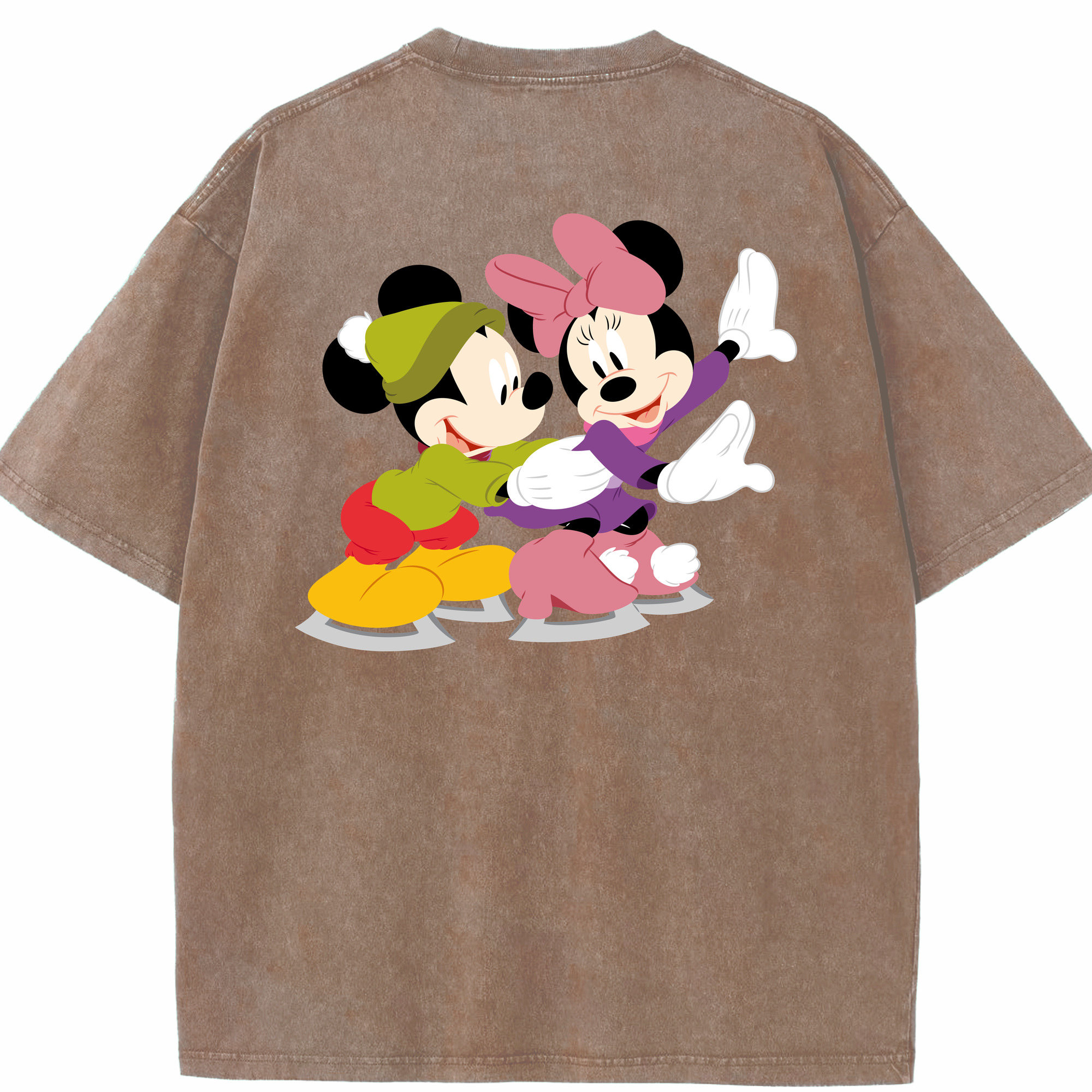 （画像用） ミッキーマウス Mickey Mouse 綿100% ヴィンテージ風 半袖Tシャツ（背面プリント）