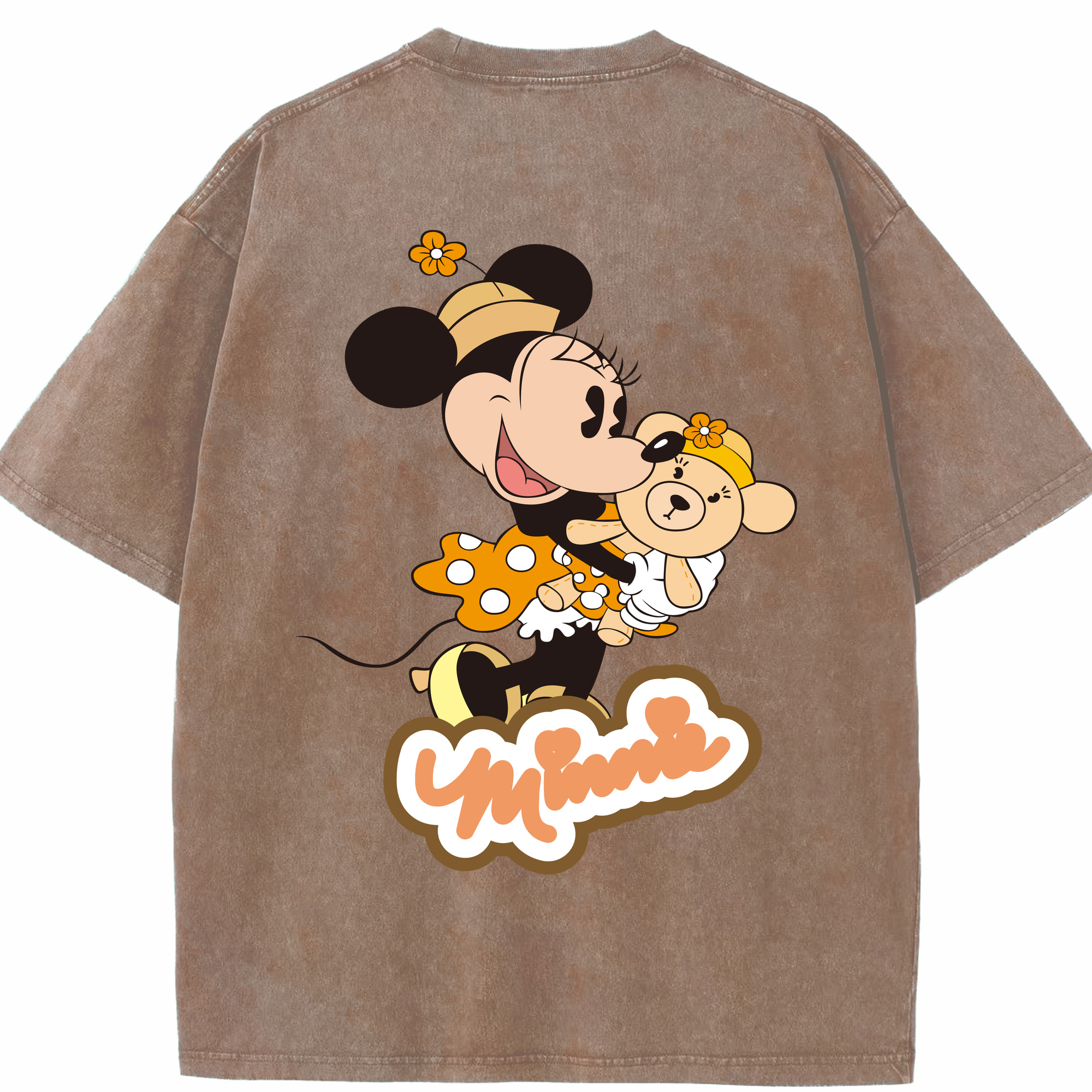 （画像用） ミッキーマウス Mickey Mouse 綿100% ヴィンテージ風 半袖Tシャツ（背面プリント）