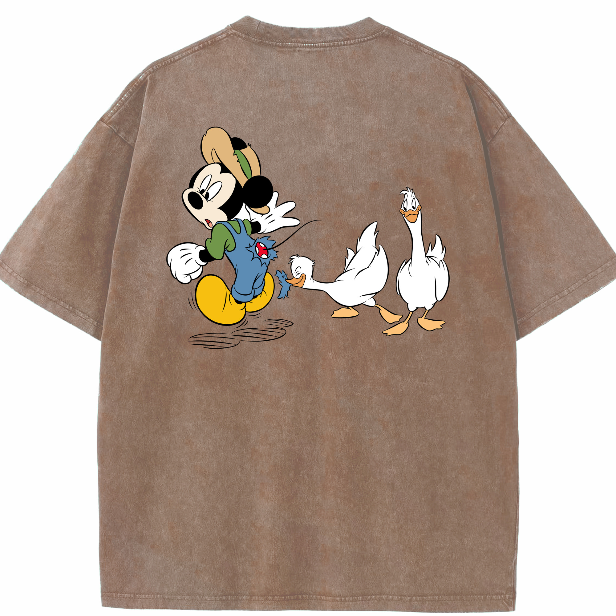 （画像用） ミッキーマウス Mickey Mouse 綿100% ヴィンテージ風 半袖Tシャツ（背面プリント）