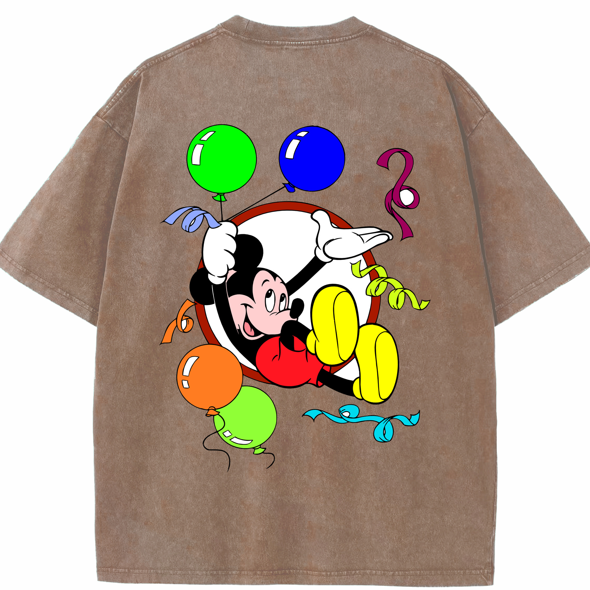 （画像用） ミッキーマウス Mickey Mouse 綿100% ヴィンテージ風 半袖Tシャツ（背面プリント）