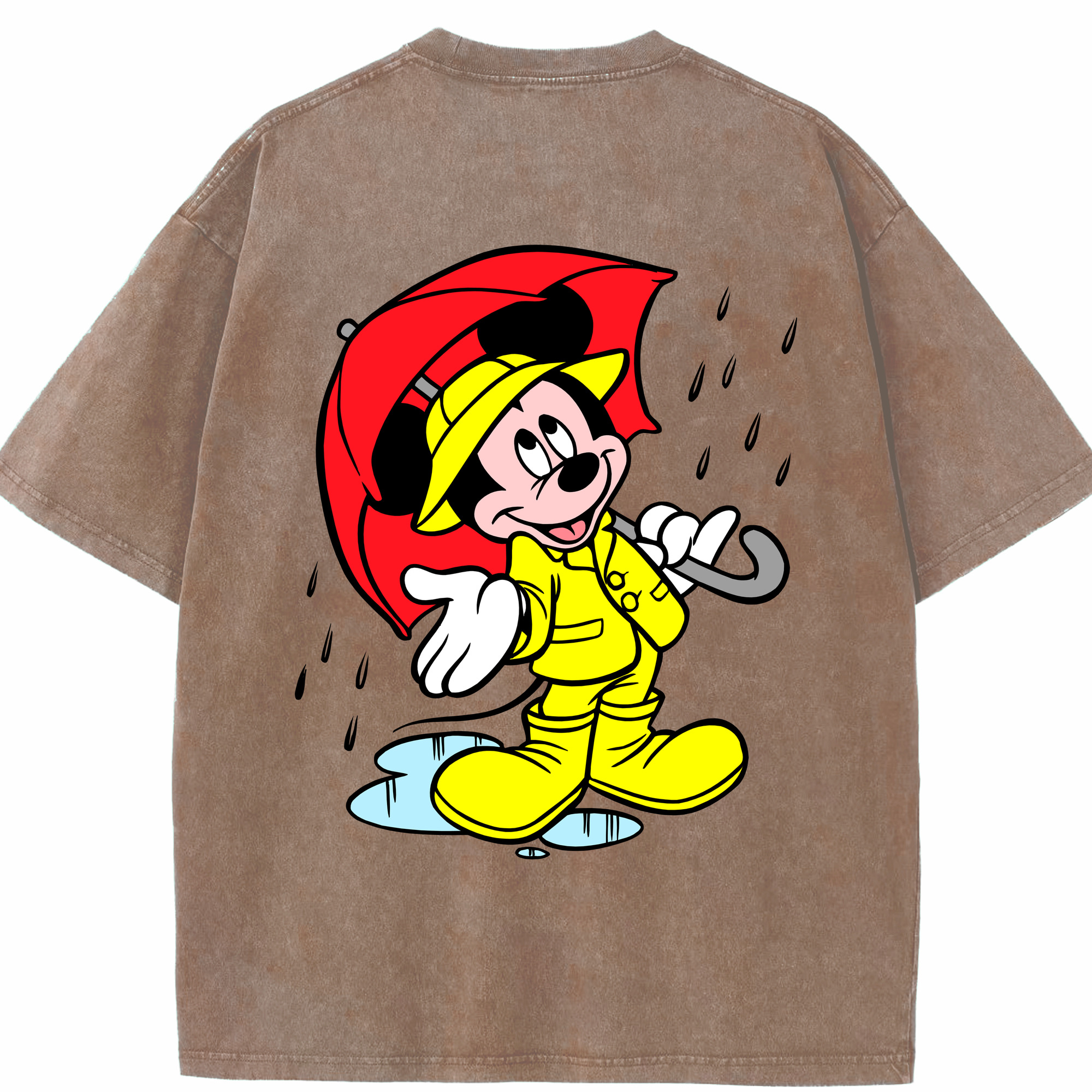（画像用） ミッキーマウス Mickey Mouse 綿100% ヴィンテージ風 半袖Tシャツ（背面プリント）